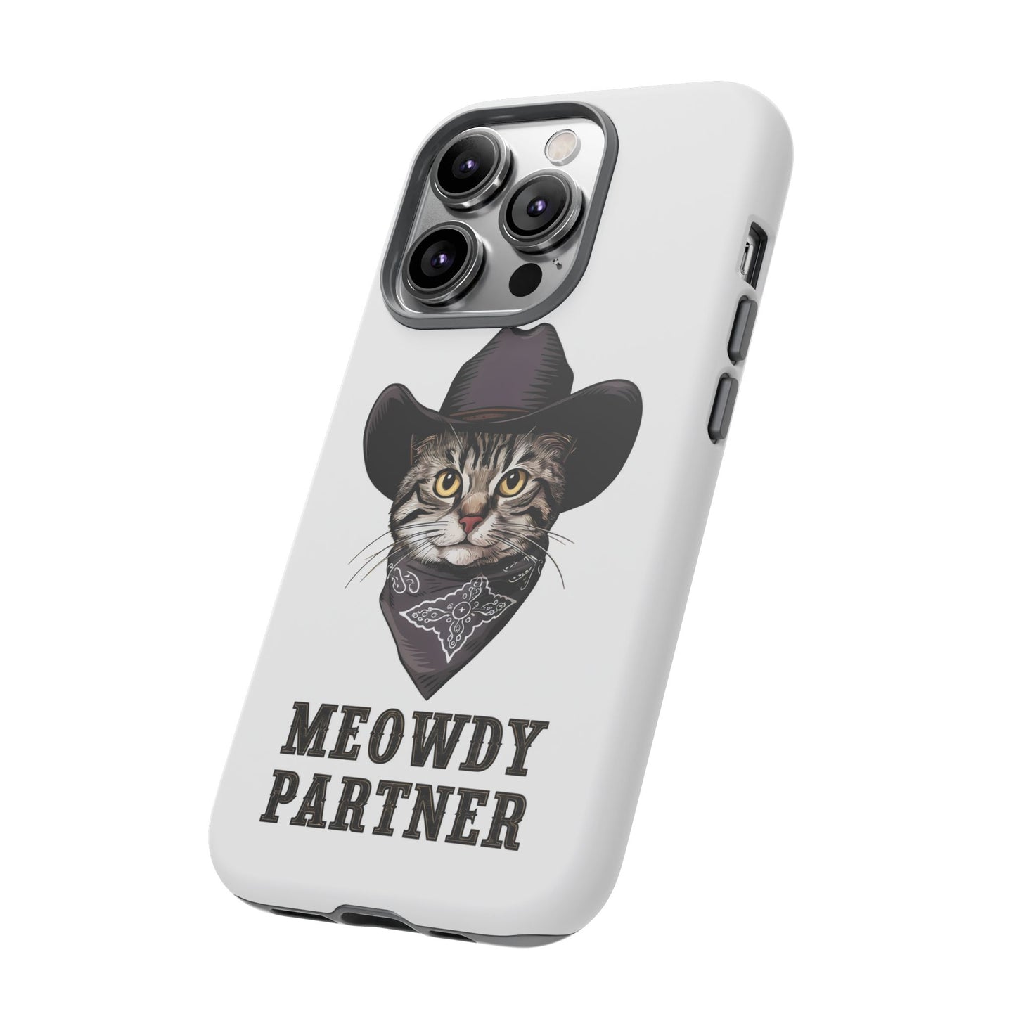 Cute Funny Cat Cartoon Meowdy Partner iPhone Tough Cases