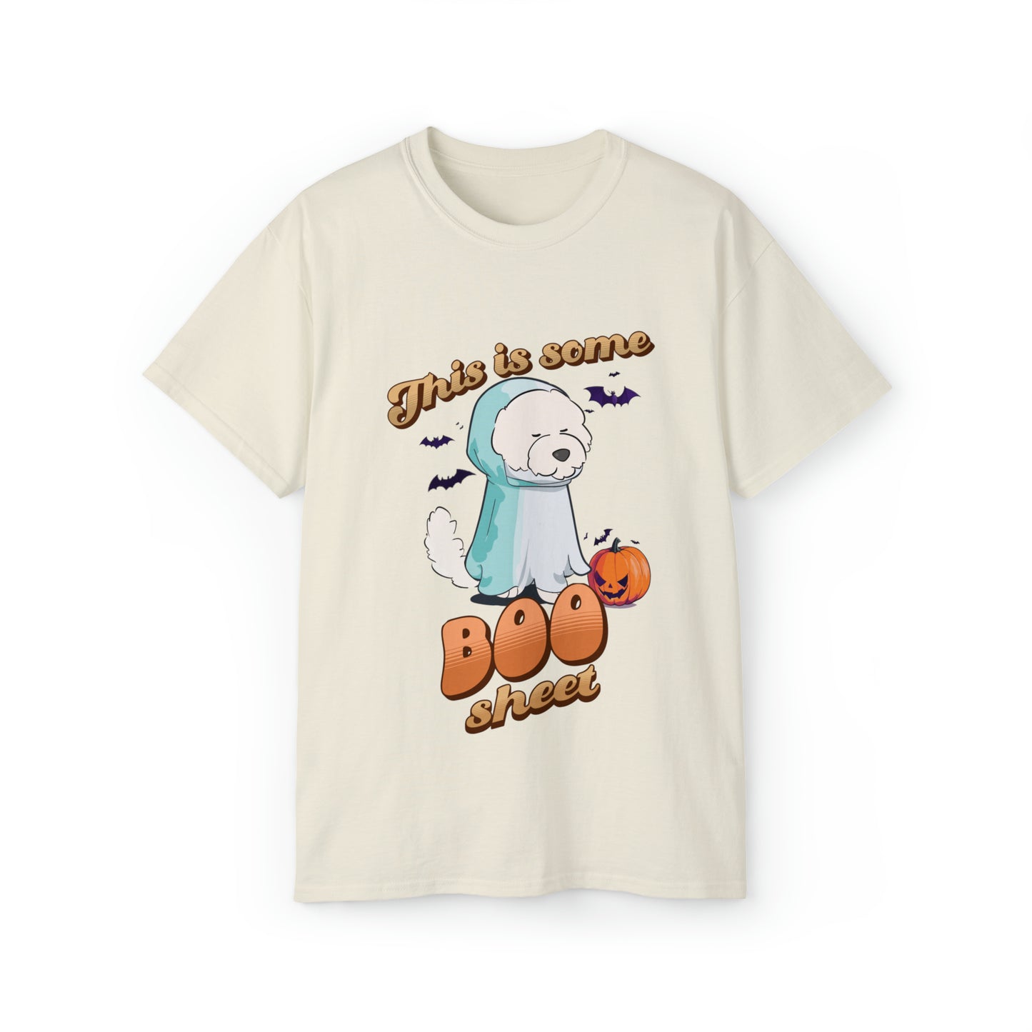 Cheeky Bichon Cute Funny This is Some Boo Sheet Unisex Organic T-Shirt