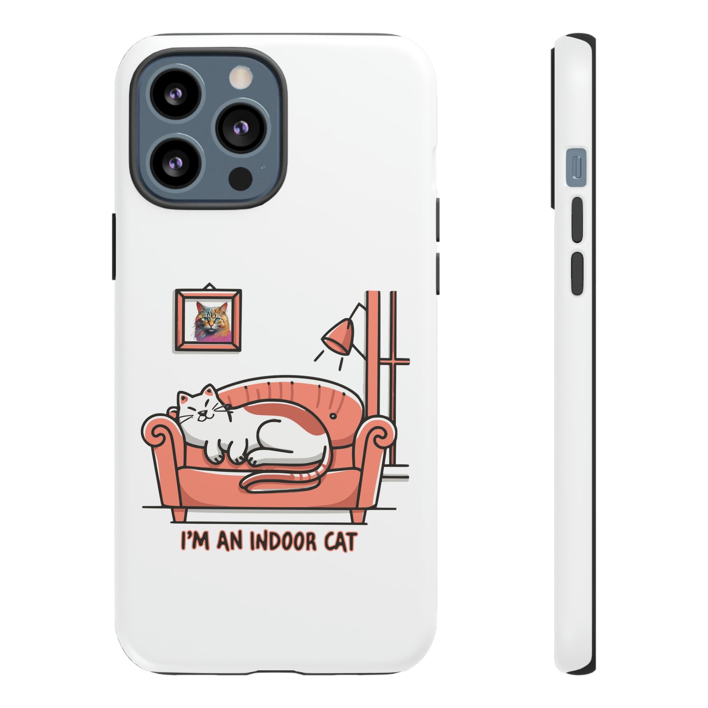 Cute Funny I'm an Indoor Cat Meme Cartoon iPhone Tough Cases