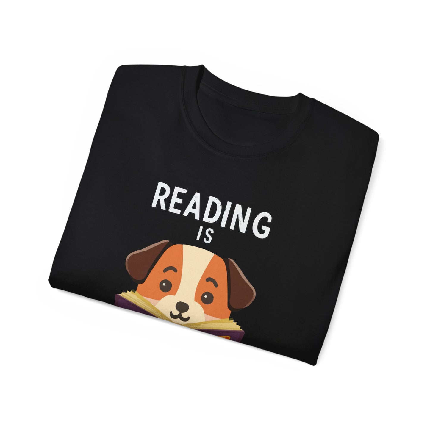 Cute Cartoon Reading is a Ticket to Adventure Unisex Organic T-Shirt