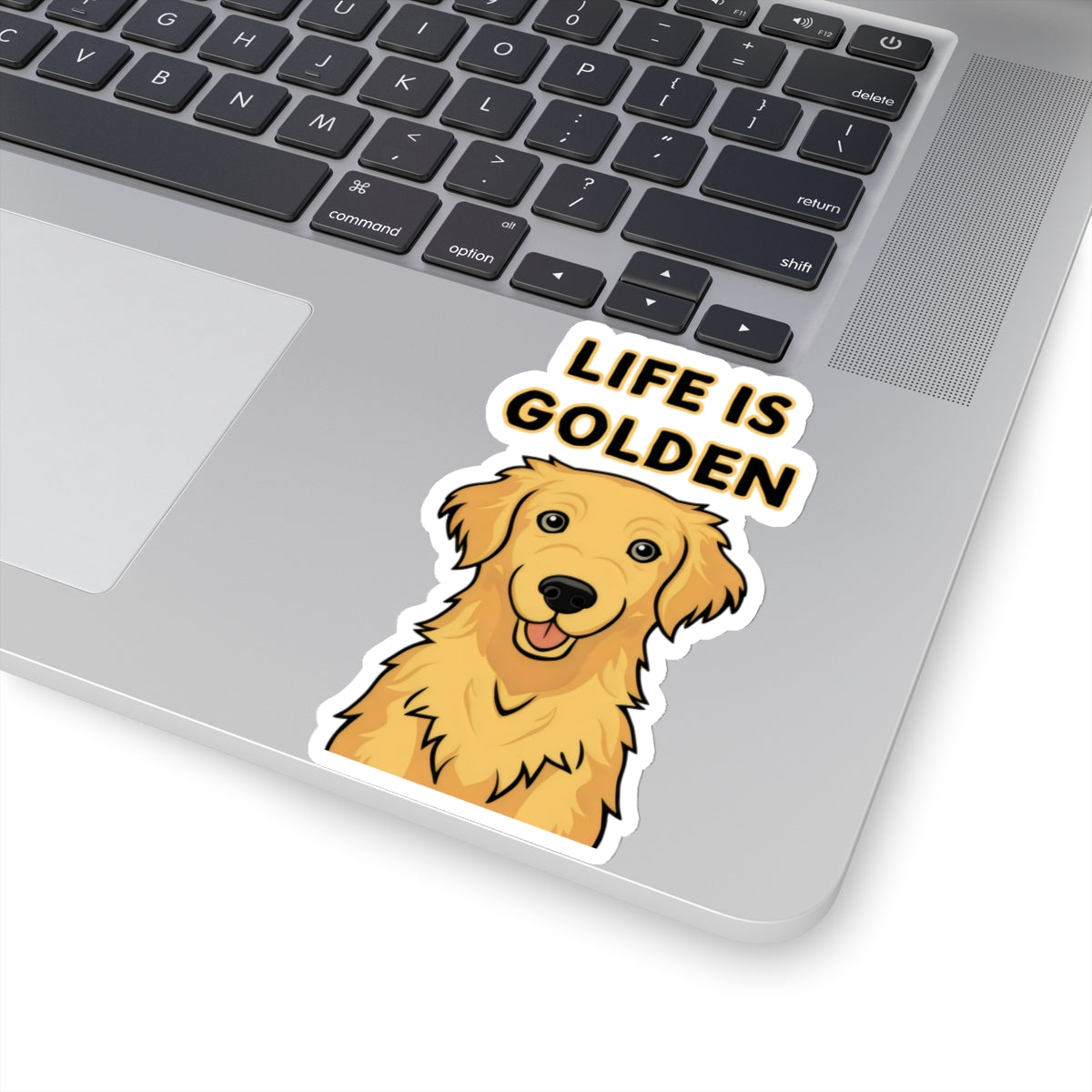 Cute Dog Cartoon Life is Golden Kiss-cut Stickers