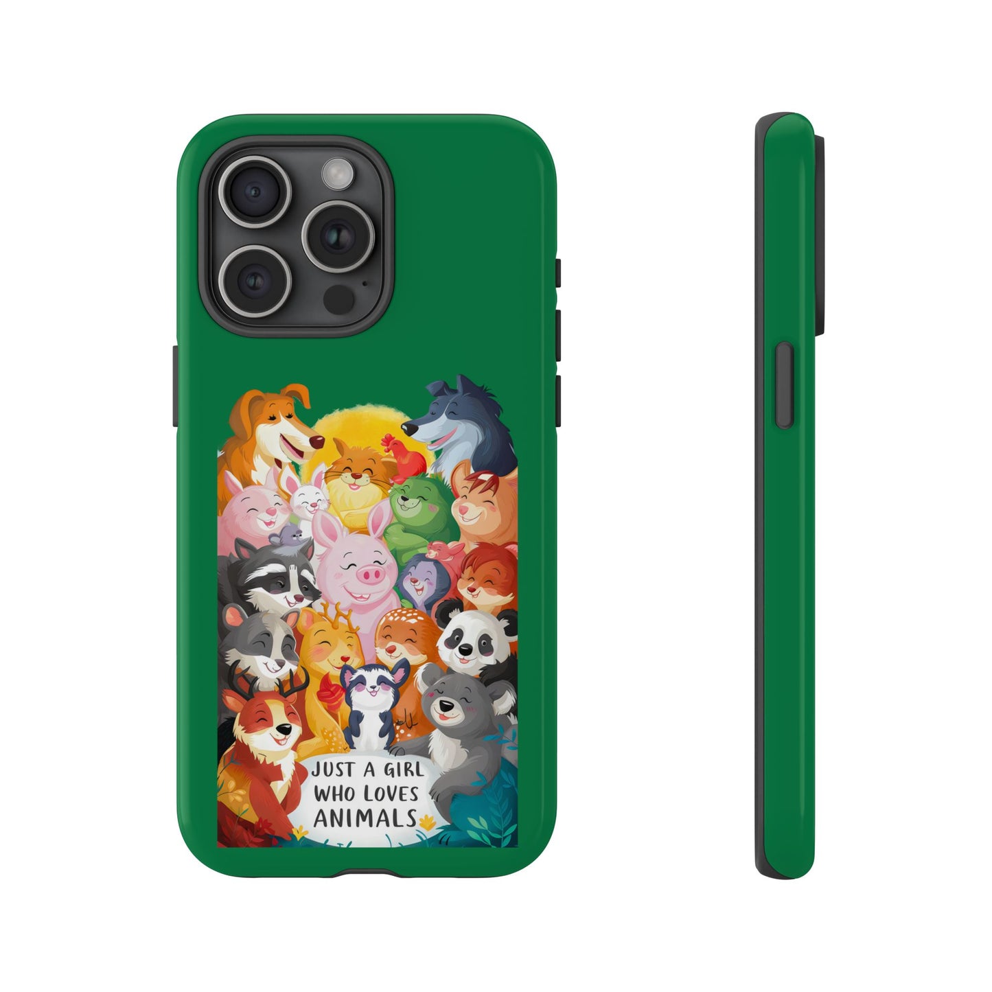 Cute Cartoon Just a Girl Who Loves Animals iPhone Tough Cases