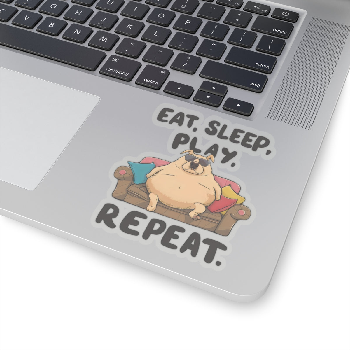 Cute Funny Dog Cartoon Eat Sleep Play Repeat Meme Kiss-cut Stickers