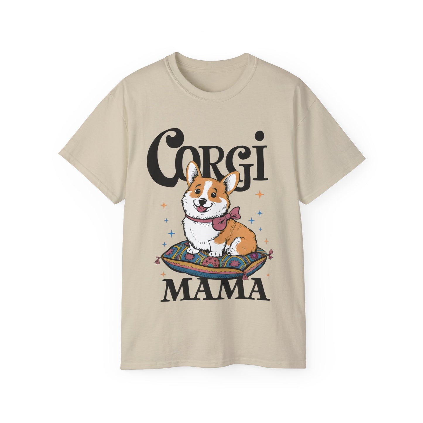 Cute Dog Cartoon Corgi Mama Organic T-Shirt