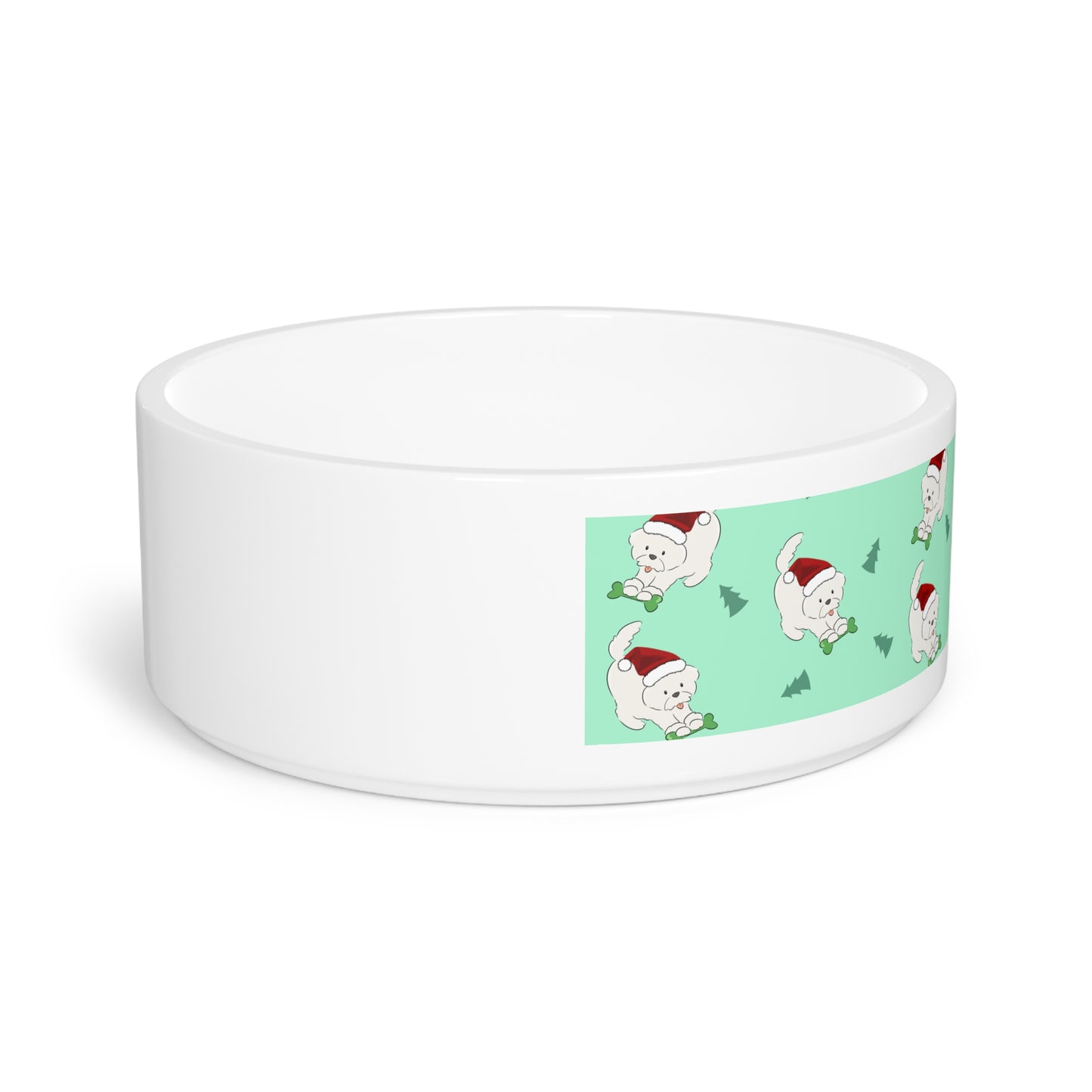 Cheeky Bichon Cute Christmas Dog Pattern Pet Bowl