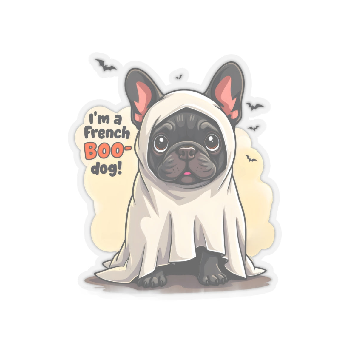 Cute Funny Dog Cartoon I'm a French Boo-dog Kiss-cut Stickers