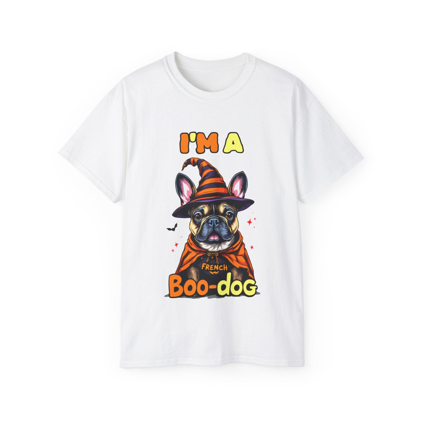 Cute Funny Dog Cartoon I'm a French Boo-dog Unisex Organic T-Shirt