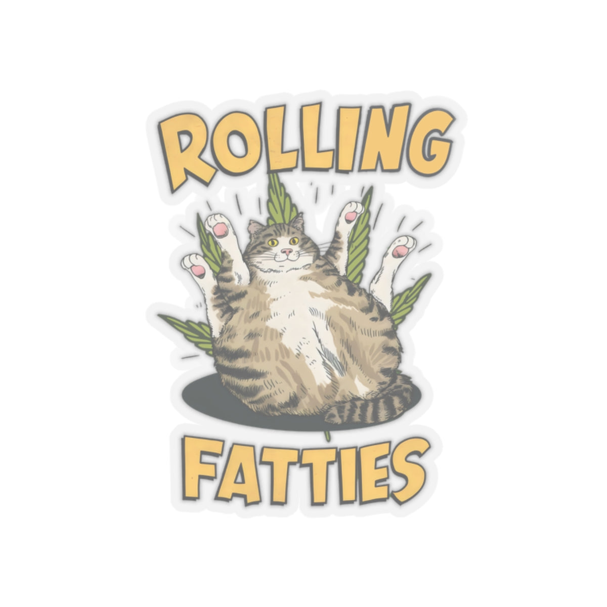 Cat Cartoon Rolling Fatties Stickers