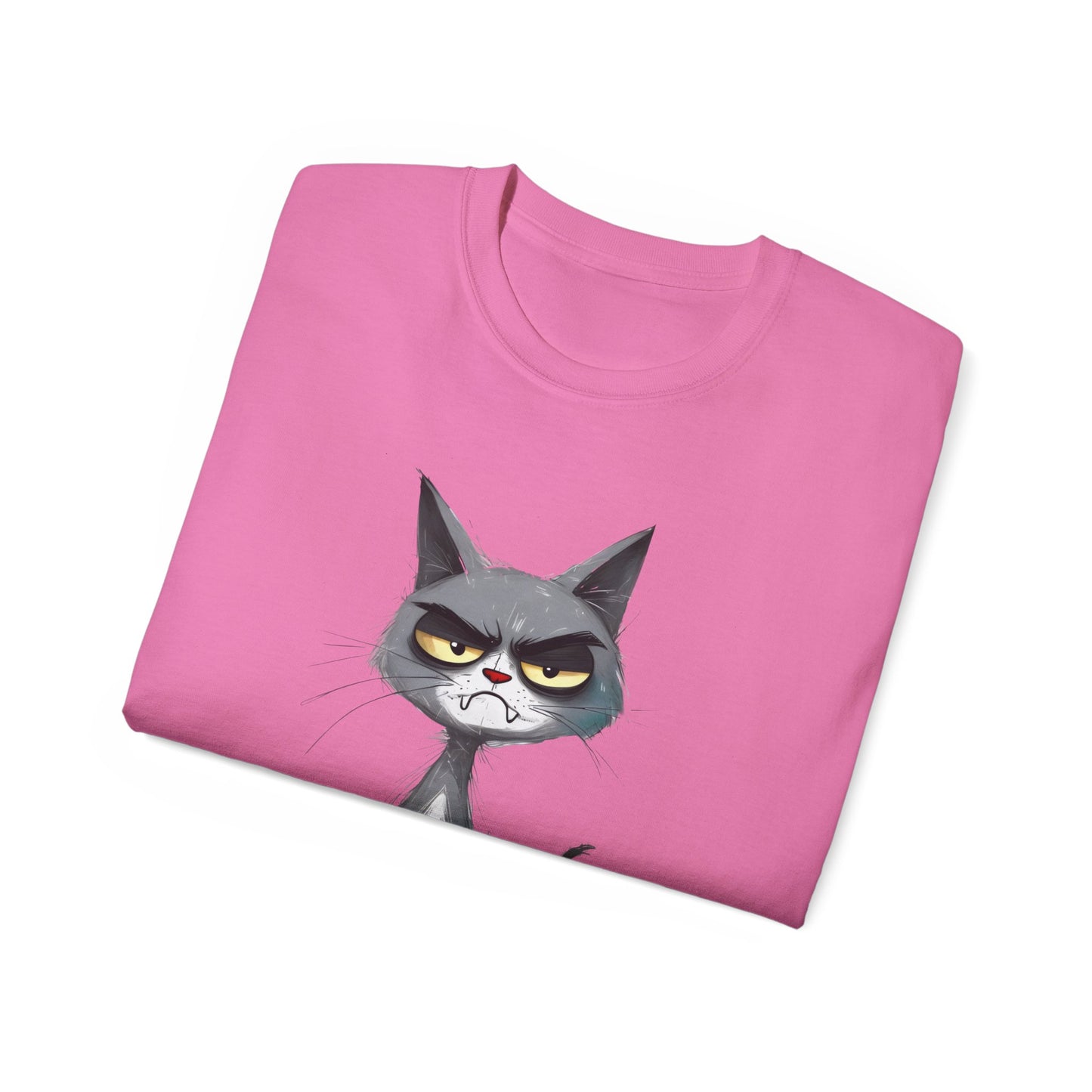 Cute Funny Cartoon Meh Cat Meme Unisex Tee