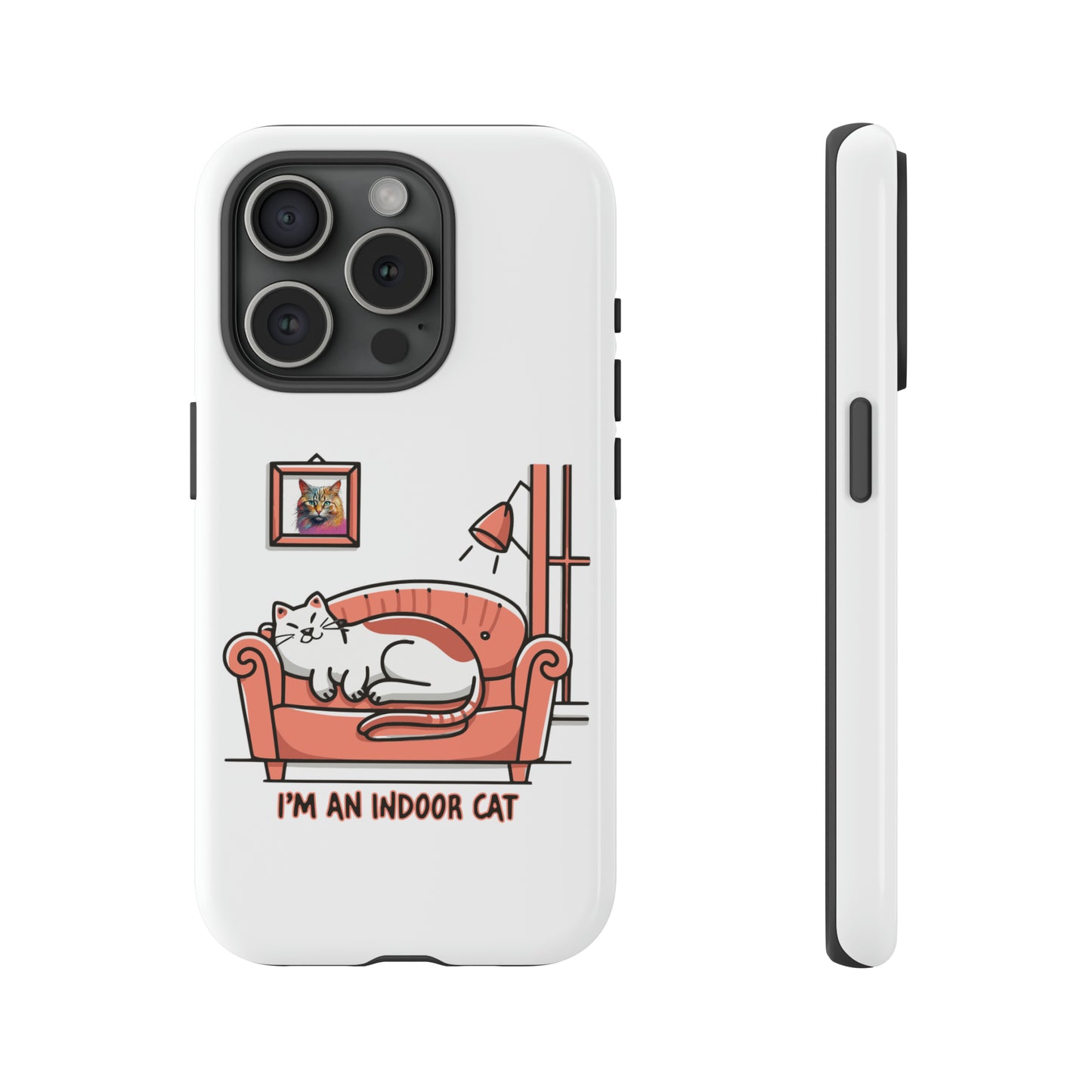 Cute Funny I'm an Indoor Cat Meme Cartoon iPhone Tough Cases