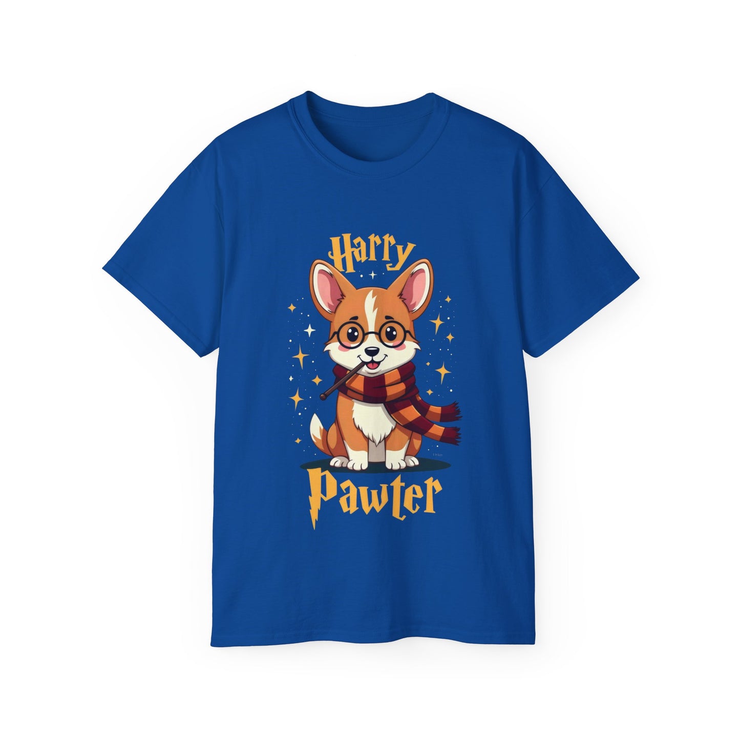 Cute Dog Cartoon Harry Pawter Corgi Unisex Organic T-Shirt