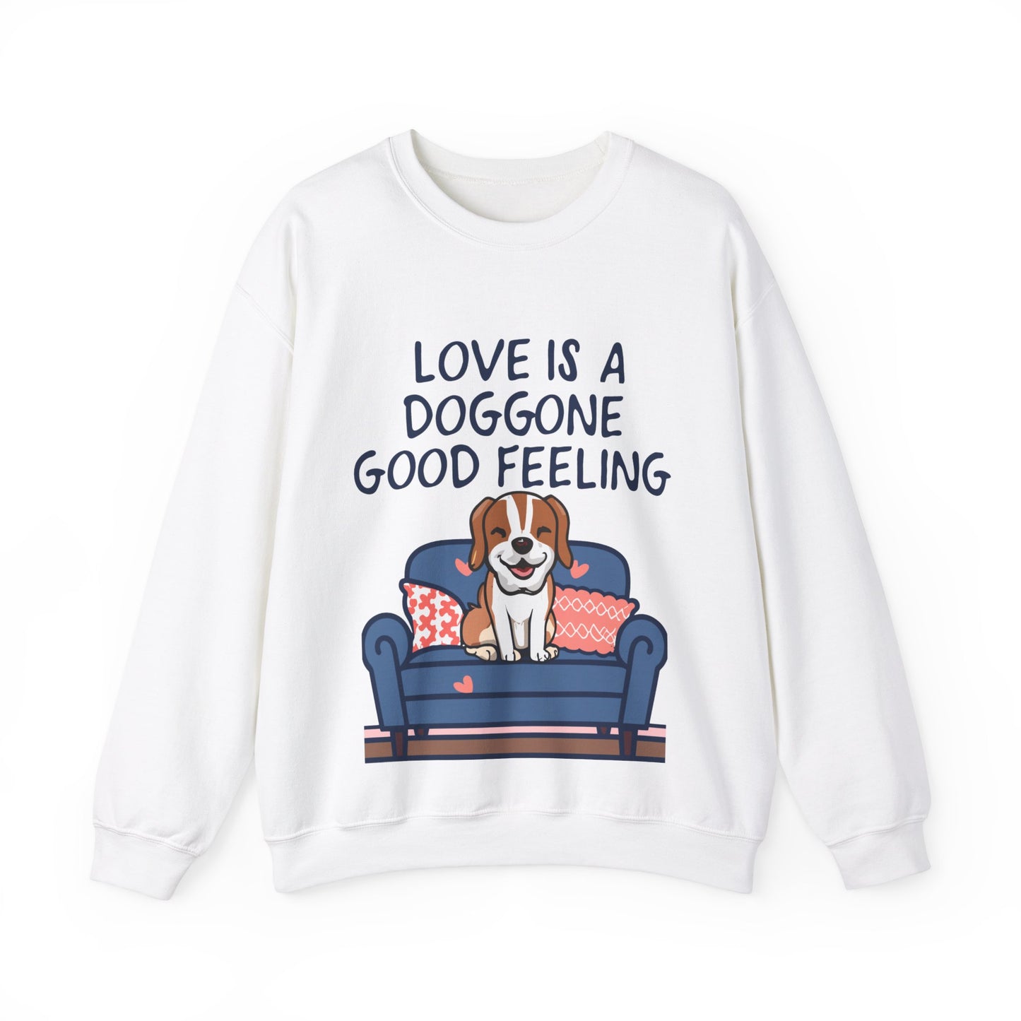 Cute Dog Cartoon Valentine's Day Meme Crewneck Sweatshirt