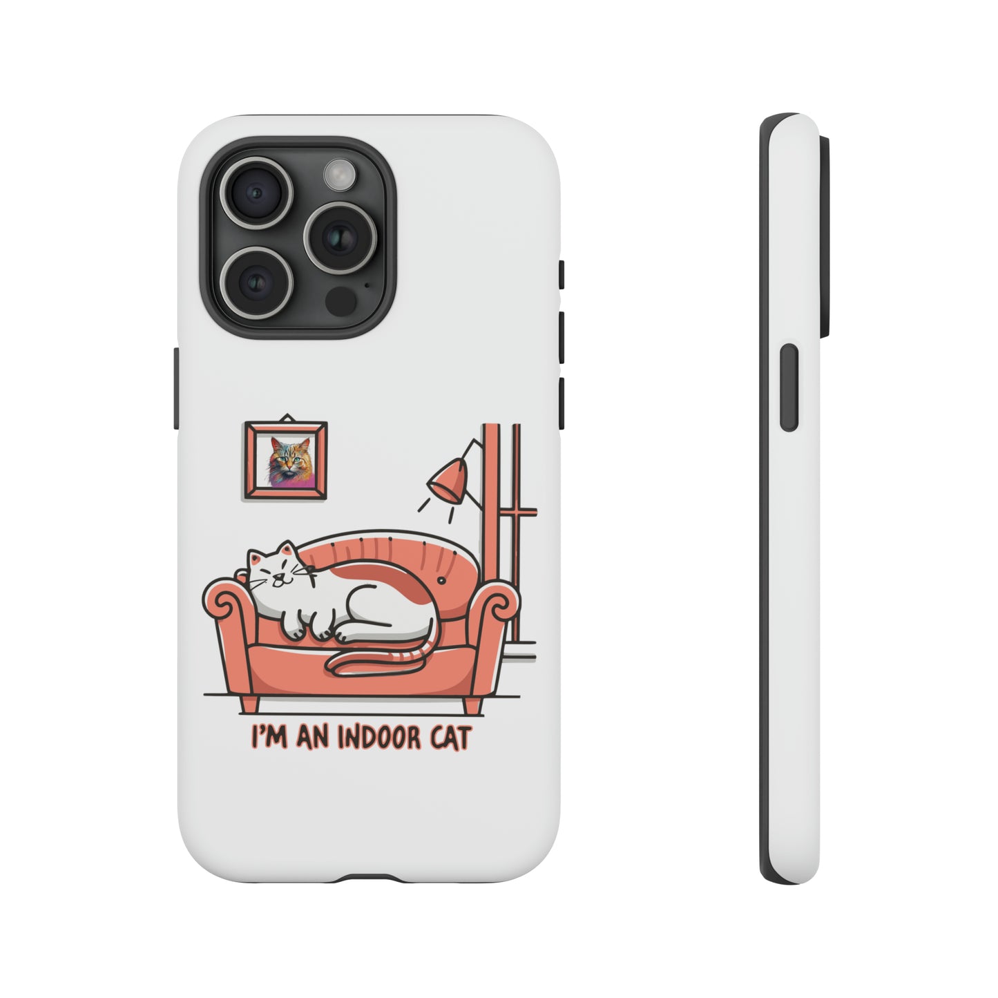 Cute Funny I'm an Indoor Cat Meme Cartoon iPhone Tough Cases