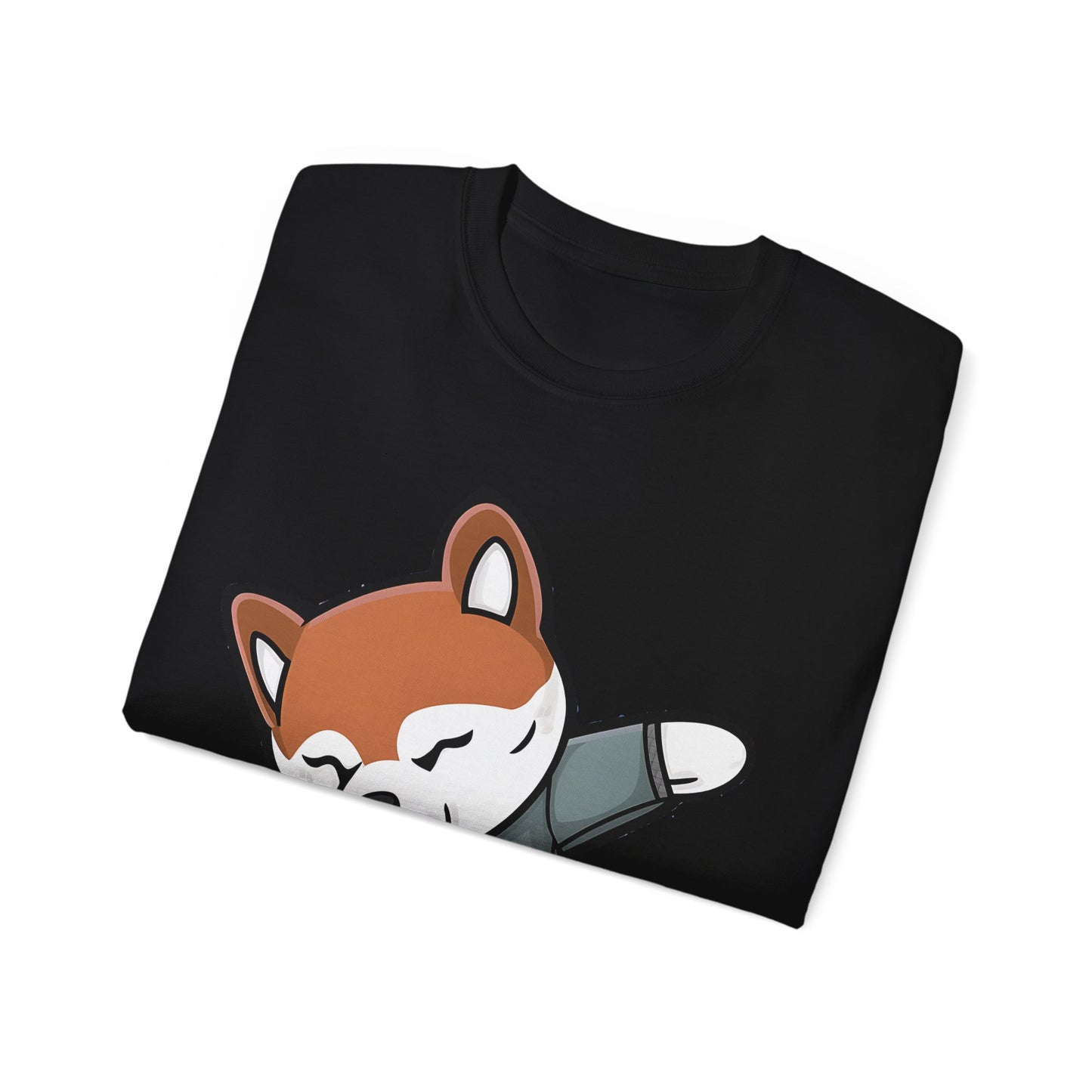 Cute Dog Cartoon Dabbing Shiba Unisex Organic T-Shirt