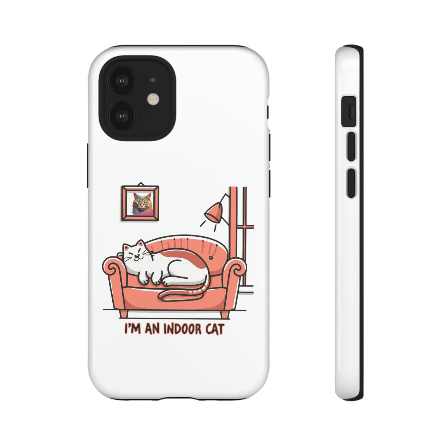 Cute Funny I'm an Indoor Cat Meme Cartoon iPhone Tough Cases