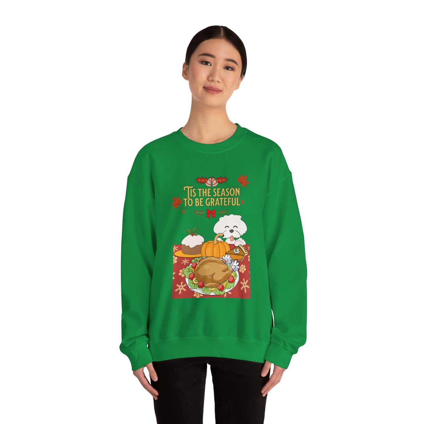 Tis the Season to be Grateful Thanksgiving Unisex Crewneck Sweatshirt