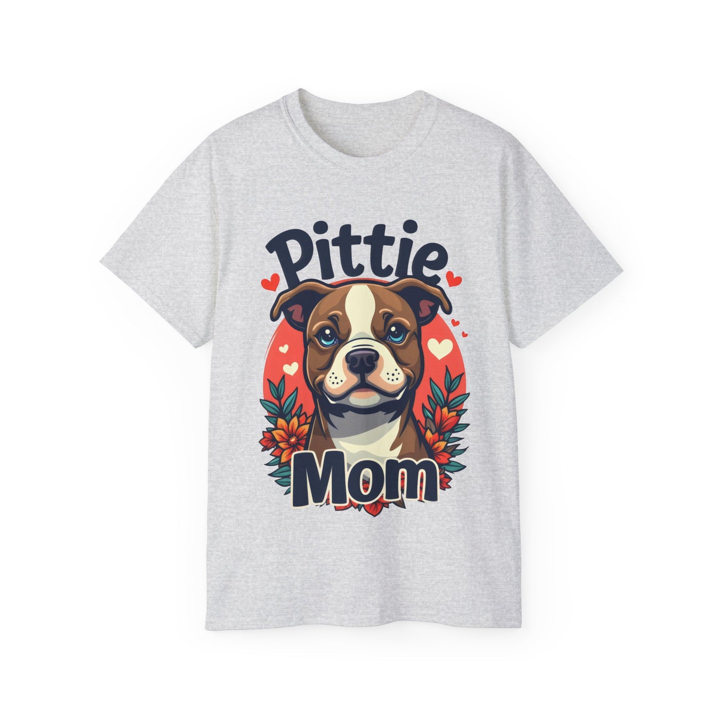 Cute Dog Cartoon Pittie Mom Organic T-Shirt