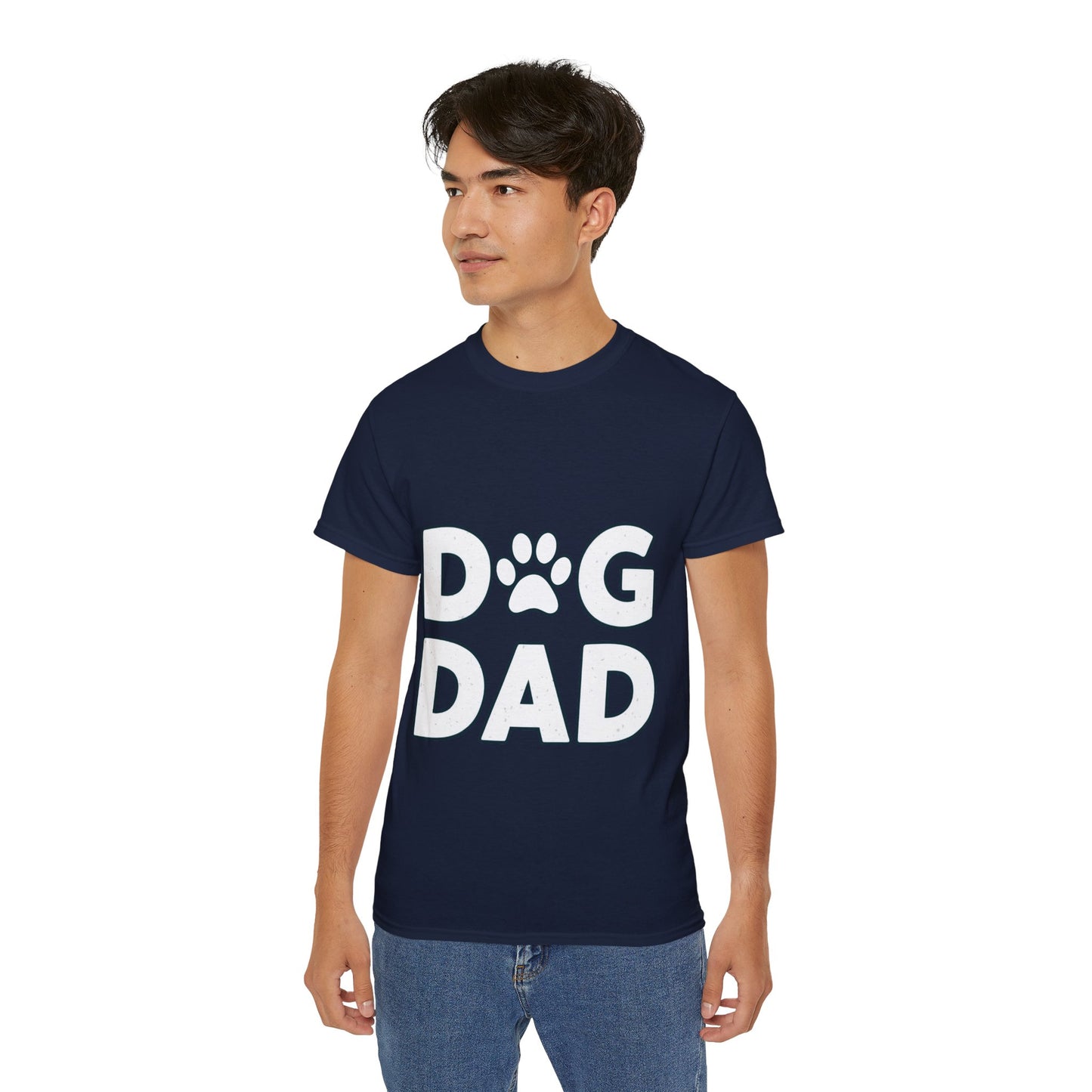 Cute Dog Dad Paw Print Unisex Organic T-Shirt