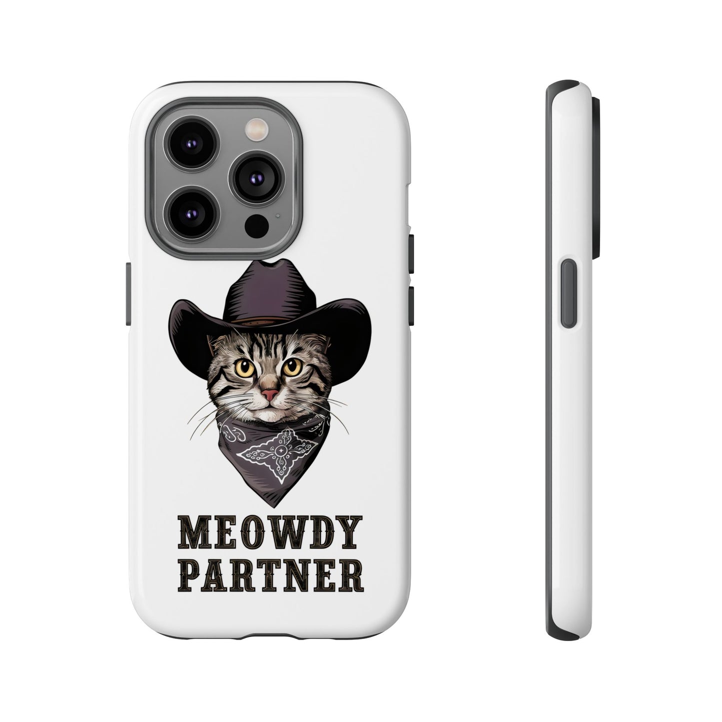 Cute Funny Cat Cartoon Meowdy Partner iPhone Tough Cases