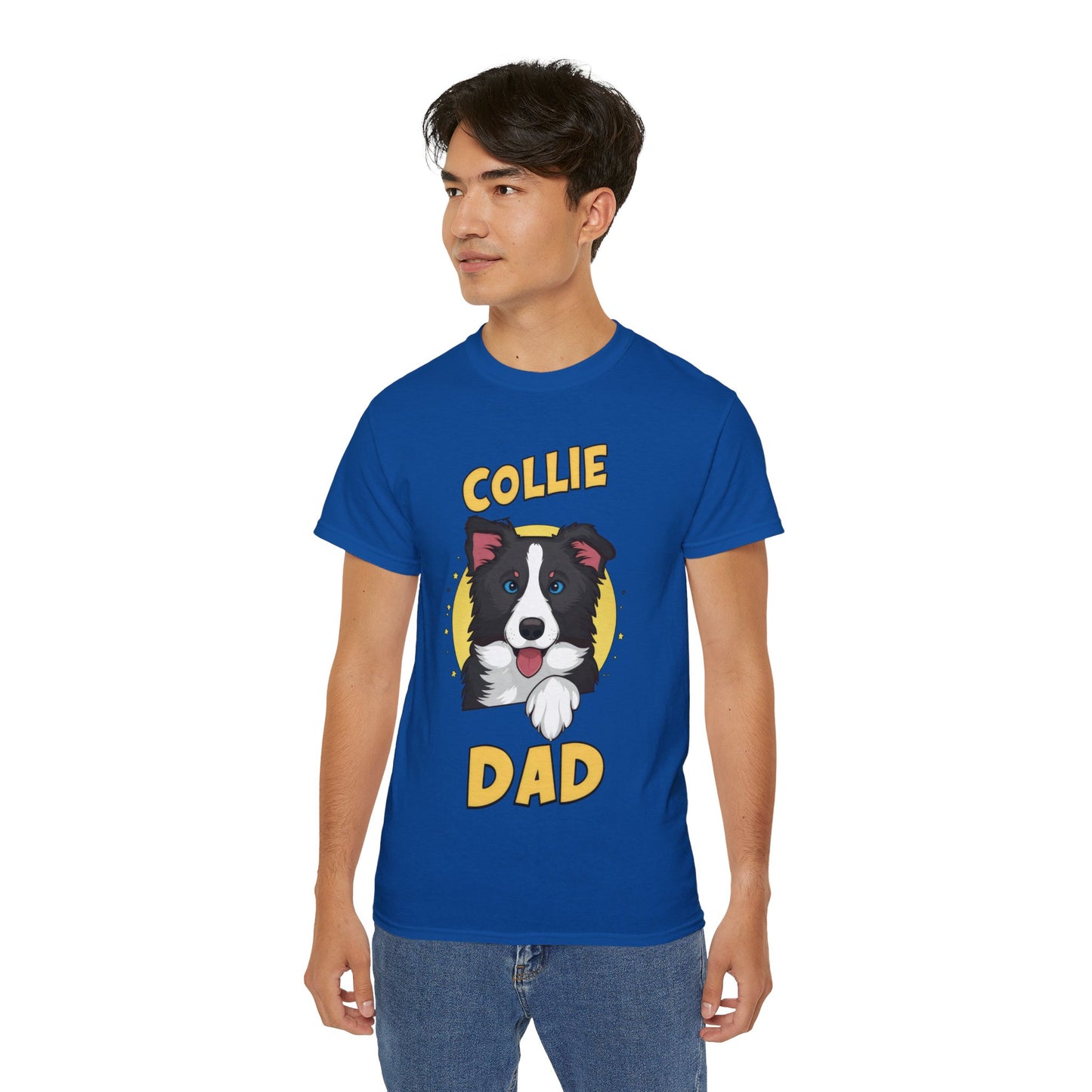 Cute Cartoon Collie Dad Organic T-Shirt