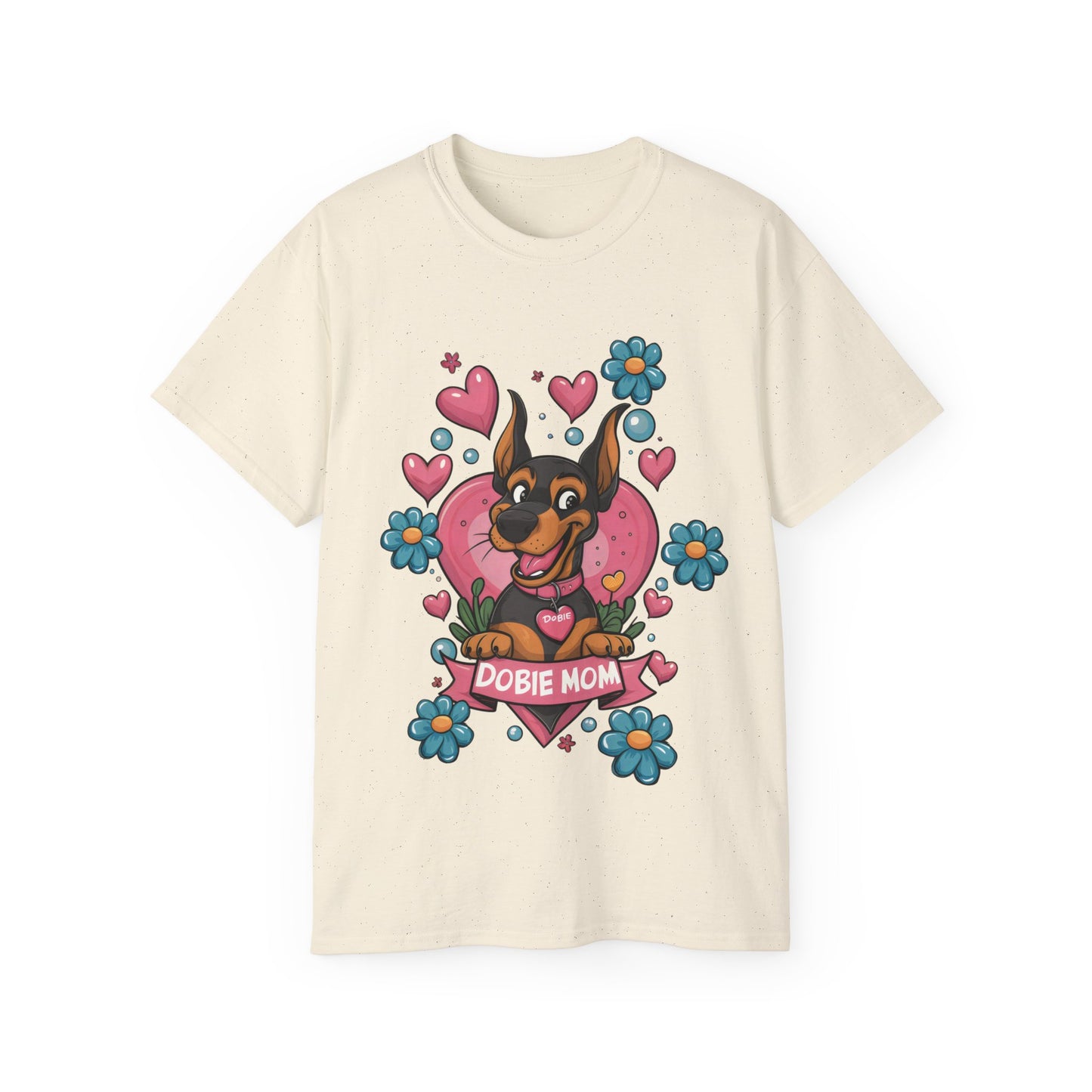 Cute Cartoon Dobie Mom Organic T-Shirt