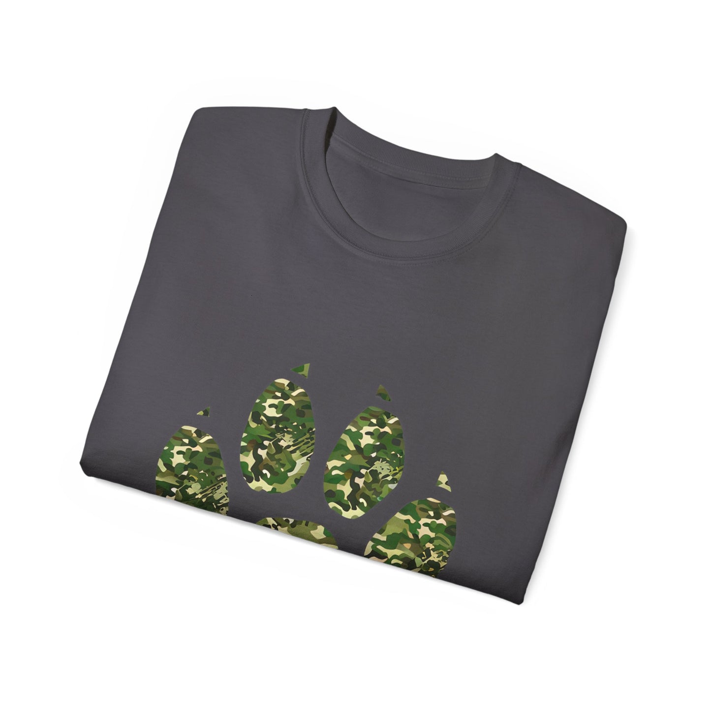 Cute Camouflage Paw Print Unisex Organic T-Shirt