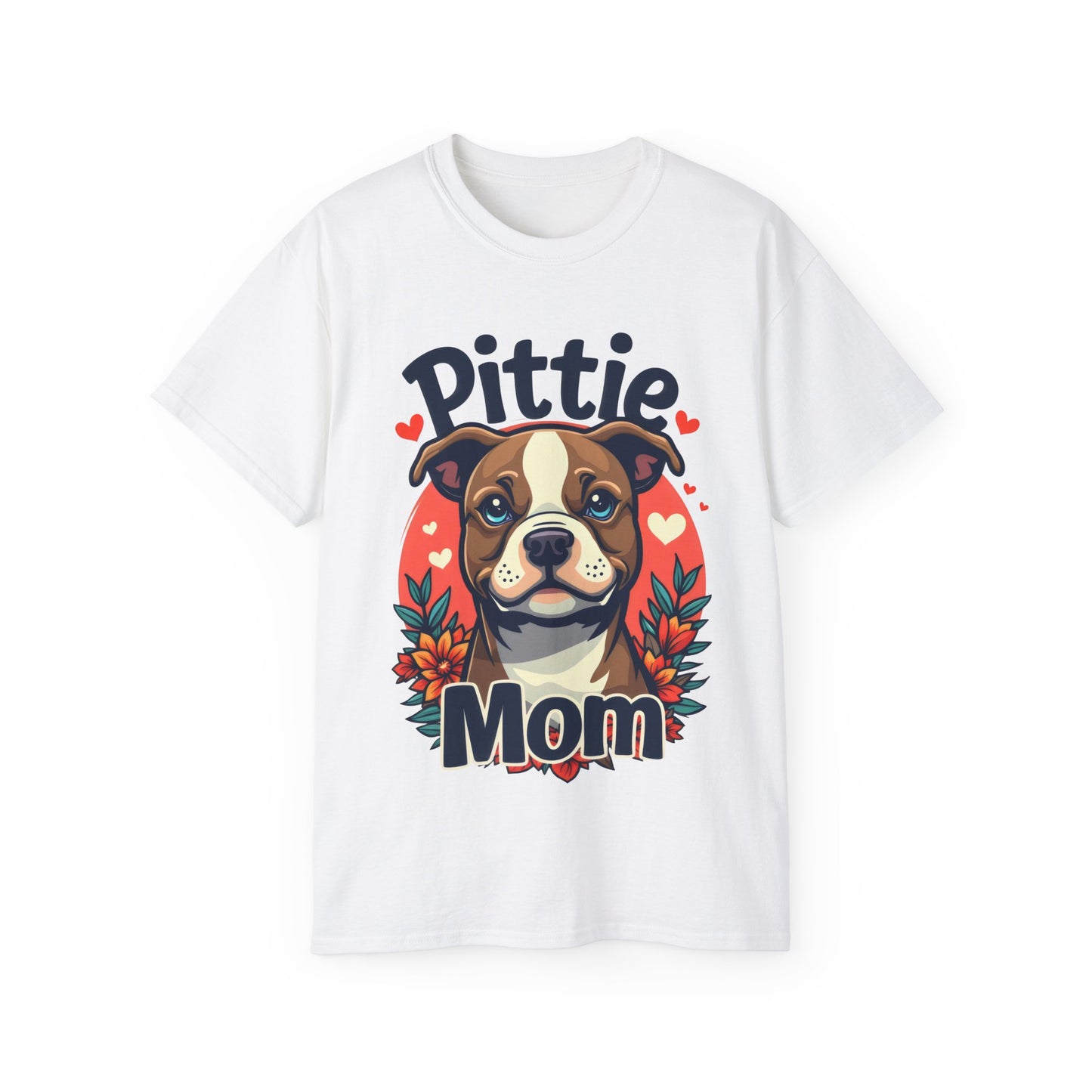 Cute Dog Cartoon Pittie Mom Organic T-Shirt