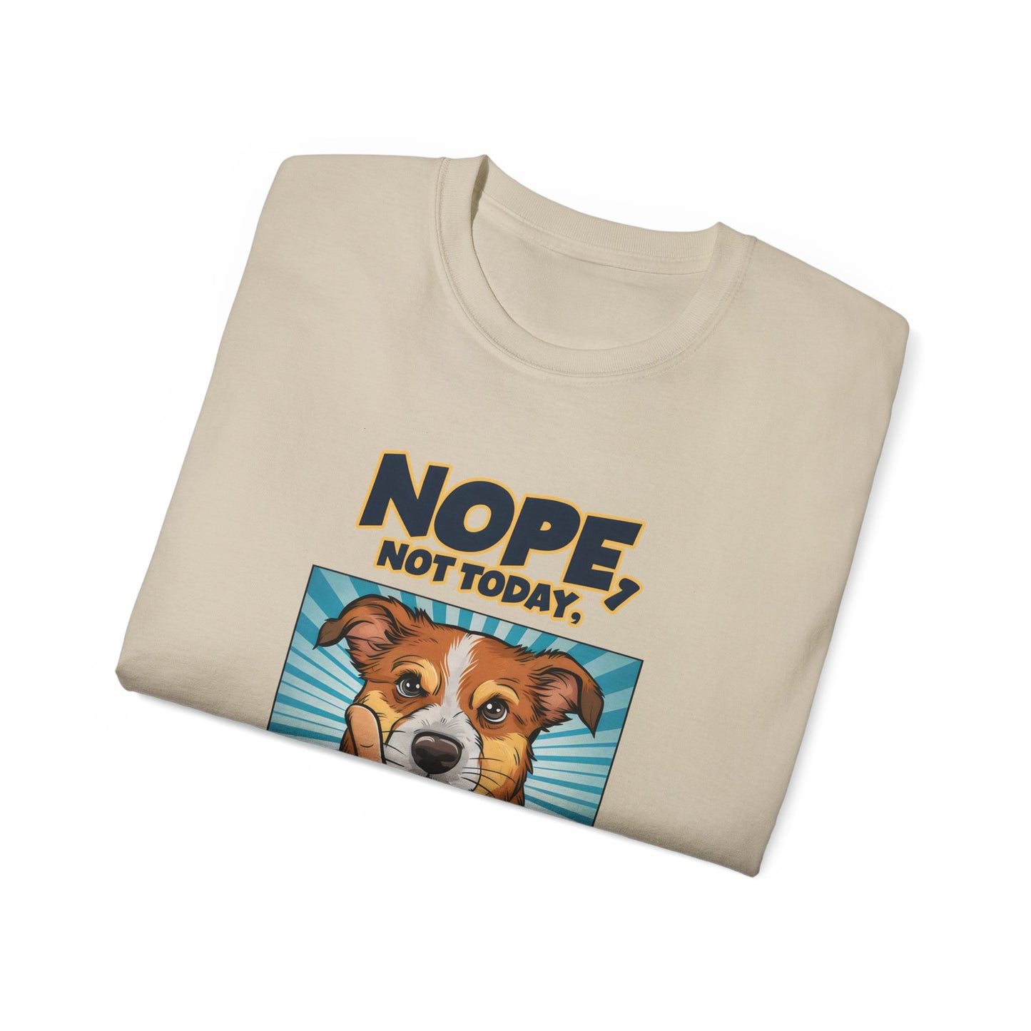 Cute Dog Cartoon Nope Not Today Organic T-Shirt