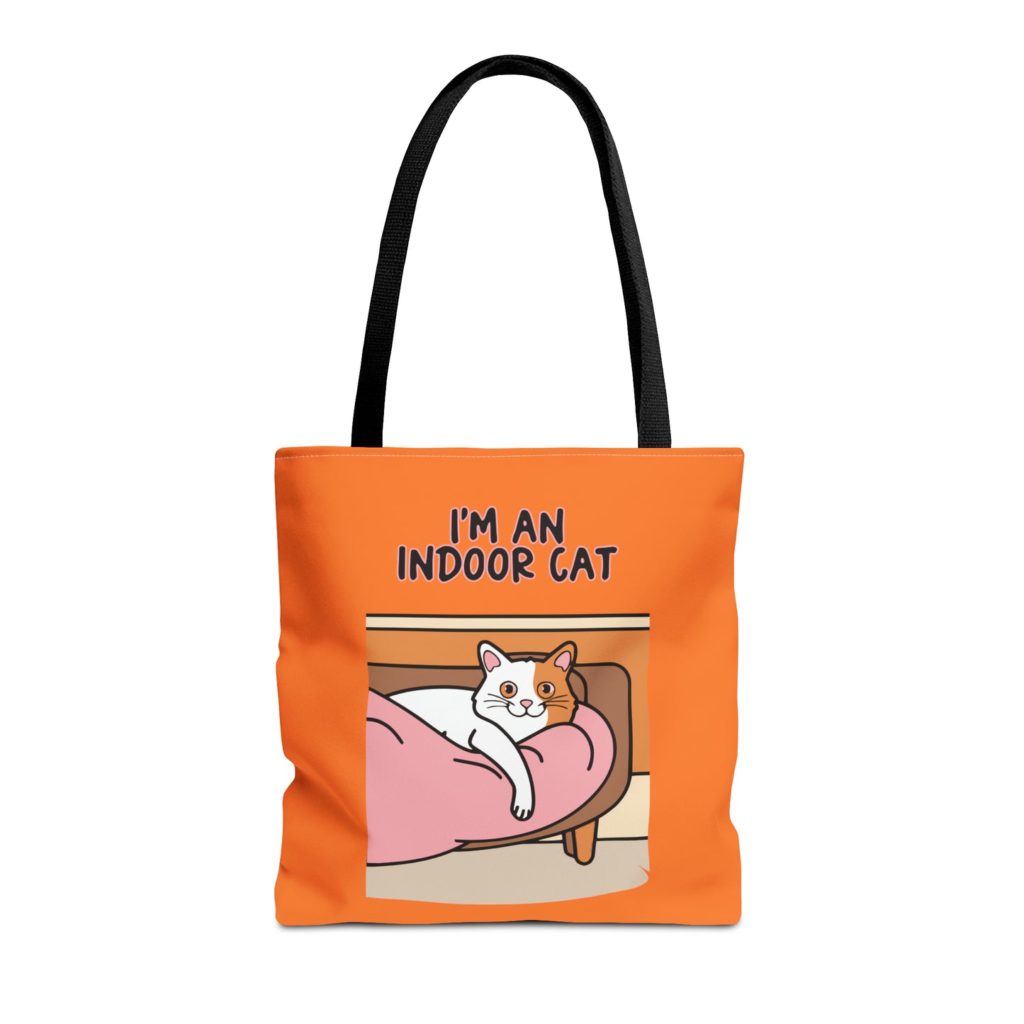 Cute Funny I'm an Indoor Cat Cartoon Meme Tote Bag