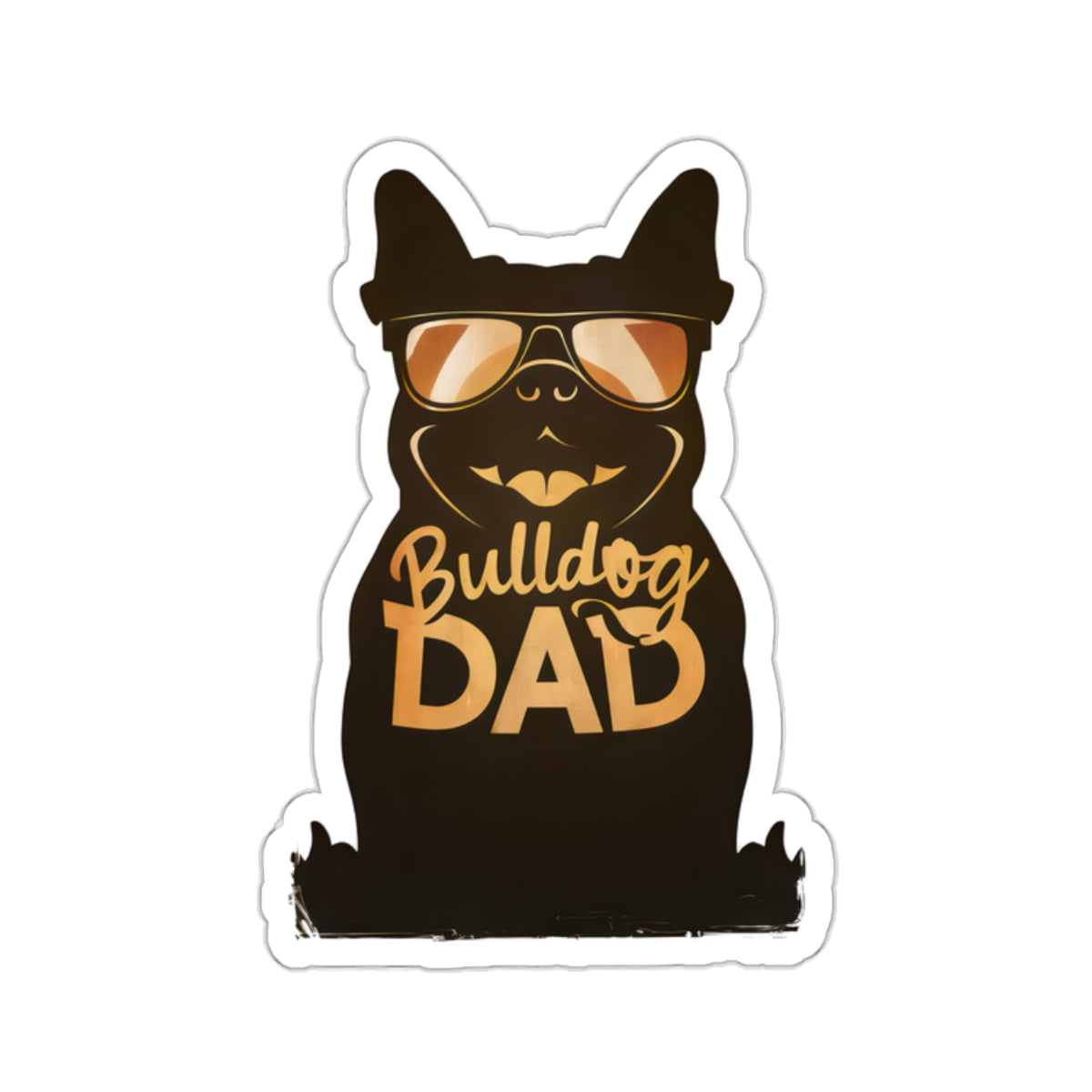 Cute Cartoon Bulldog Dad Kiss-cut Stickers