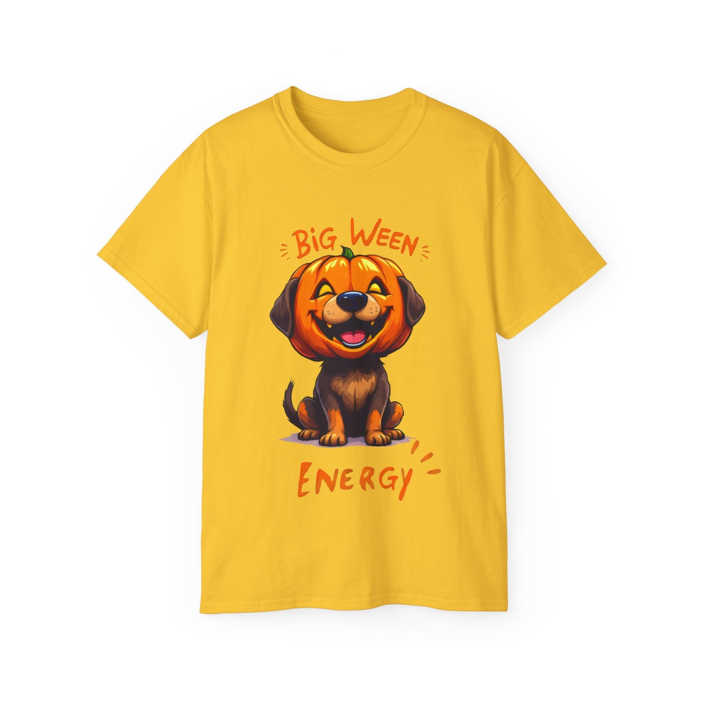 Cute Dog Cartoon Big Ween Energy Unisex Organic T-Shirt