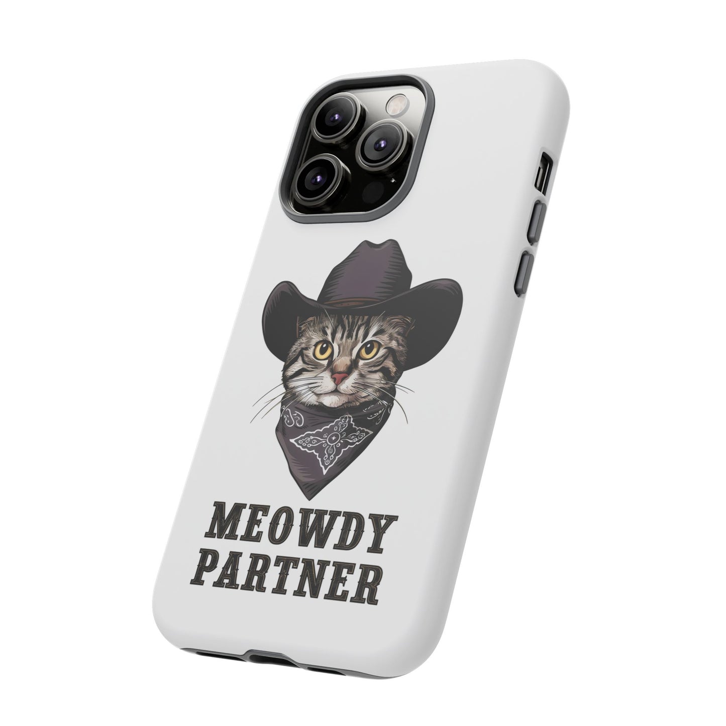 Cute Funny Cat Cartoon Meowdy Partner iPhone Tough Cases