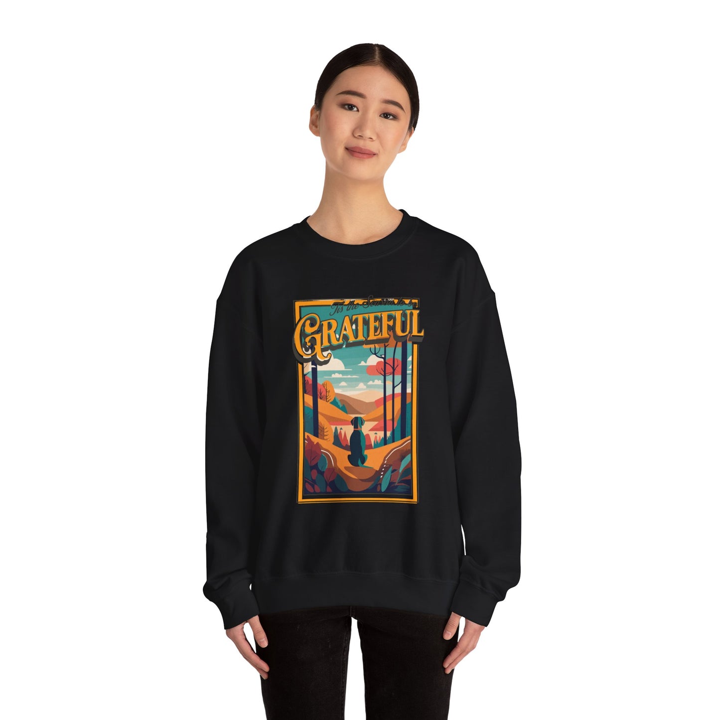 Tis the Season to be Grateful Thanksgiving Unisex Crewneck Sweatshirt