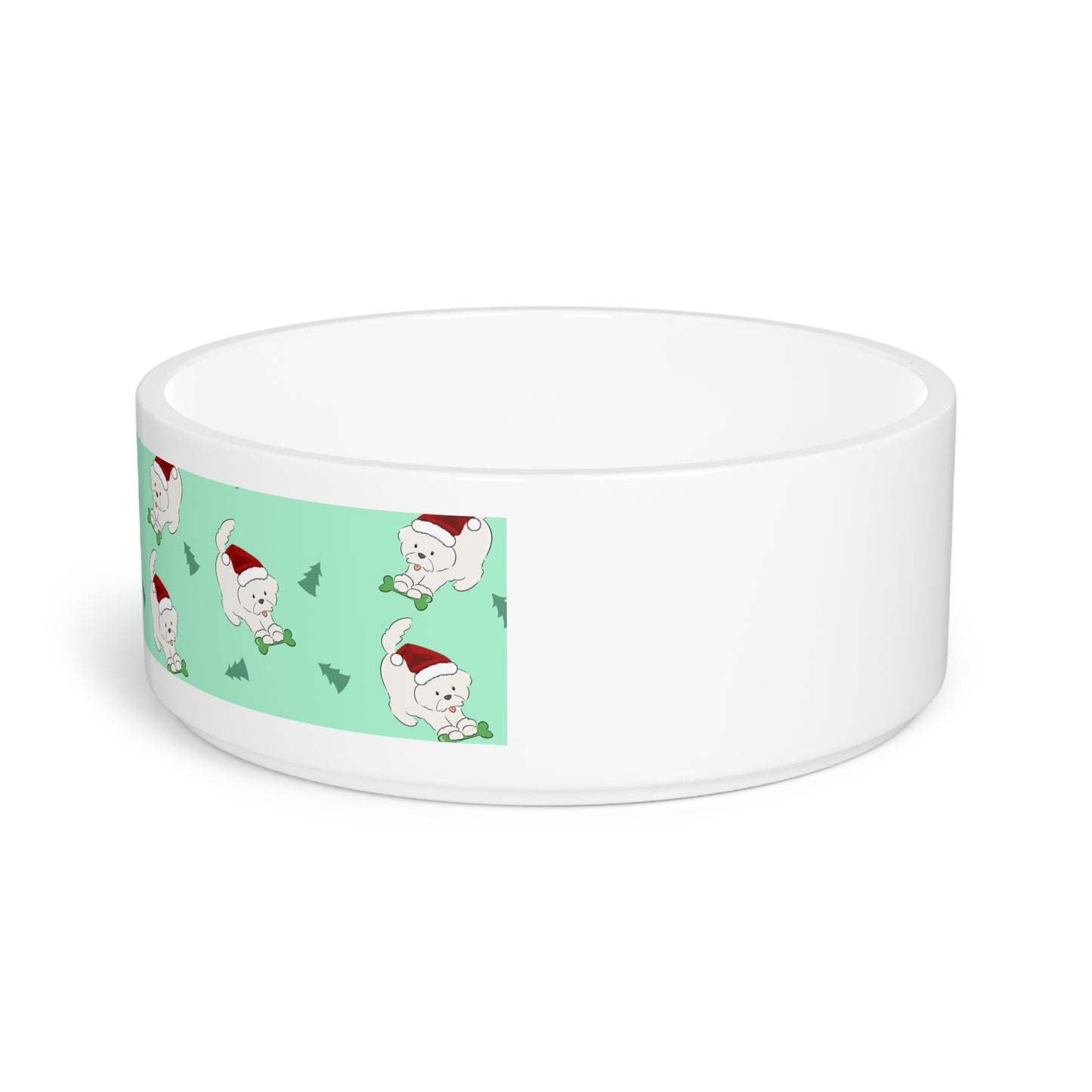 Cheeky Bichon Cute Christmas Dog Pattern Pet Bowl