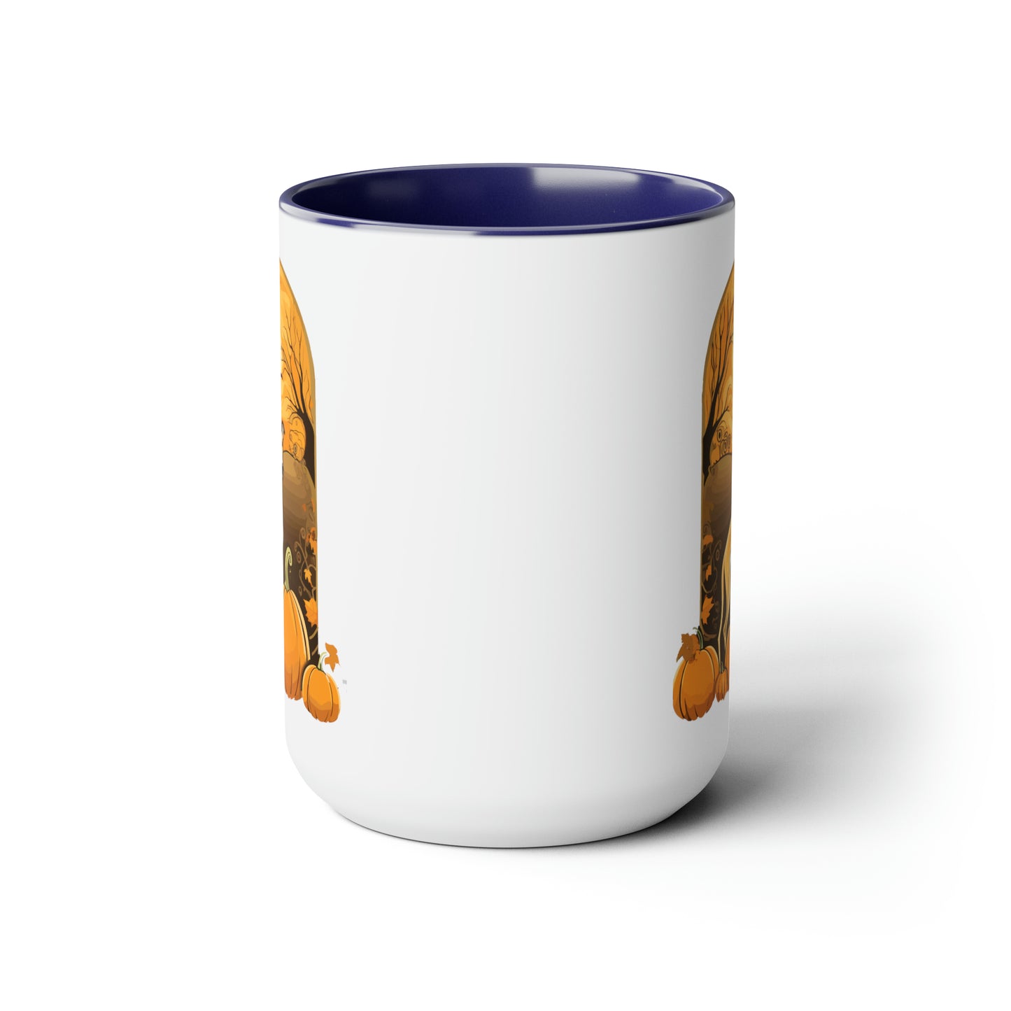 Greyhound Pumpkin Two-Tone Coffee Mugs, 15oz