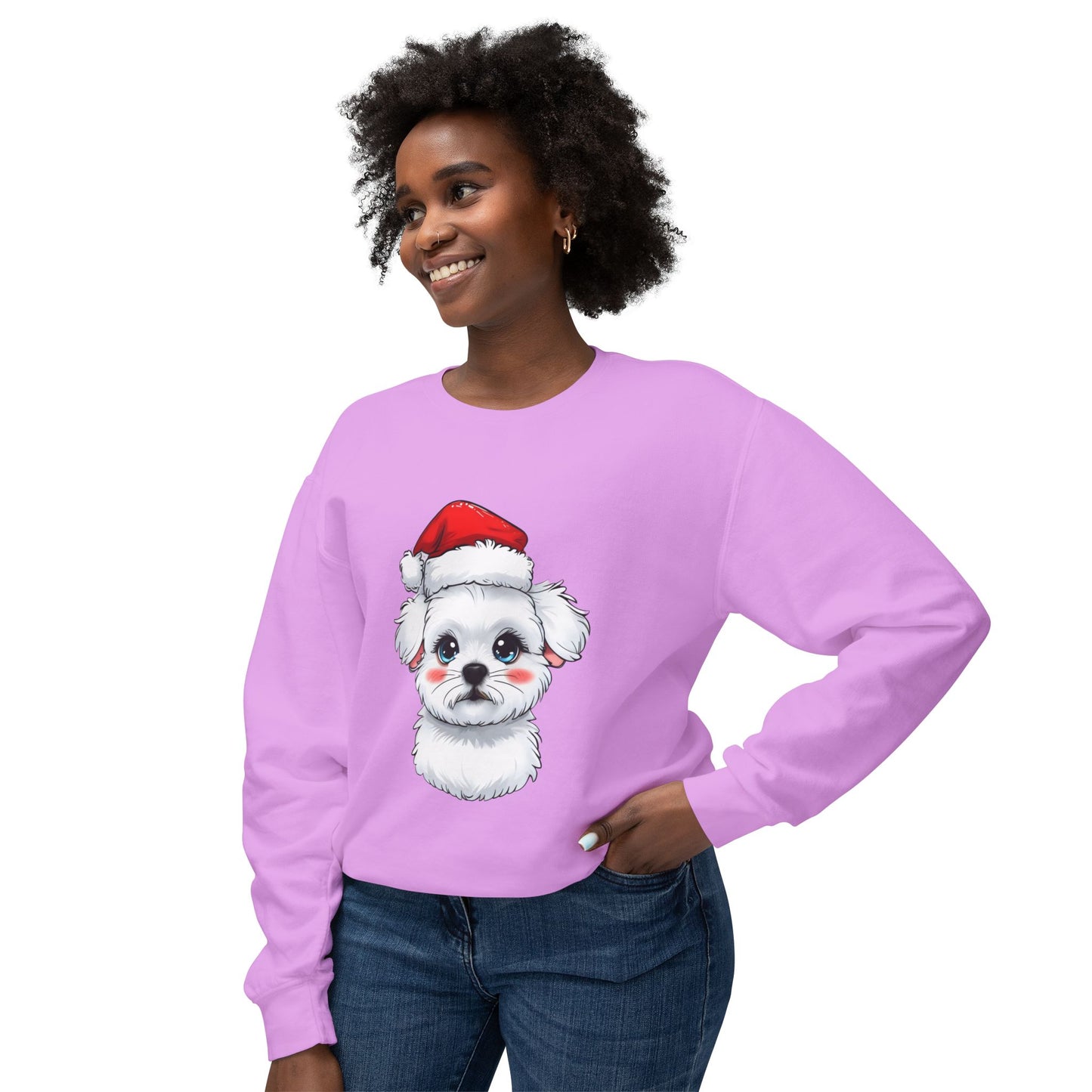 Cute Dog Cartoon Bichon Frise Christmas Sweatshirt