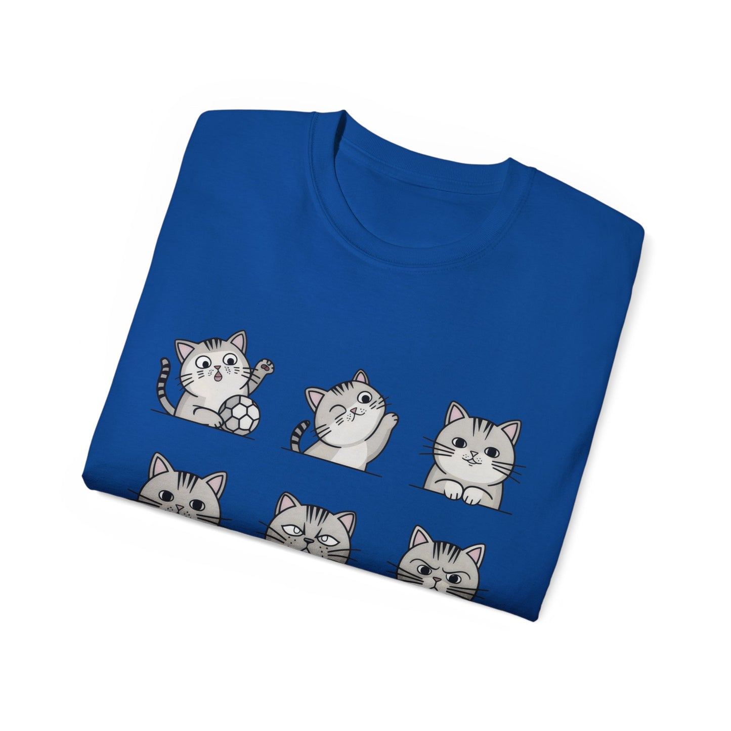 Nine Cute Cats Cartoon Organic T-Shirt