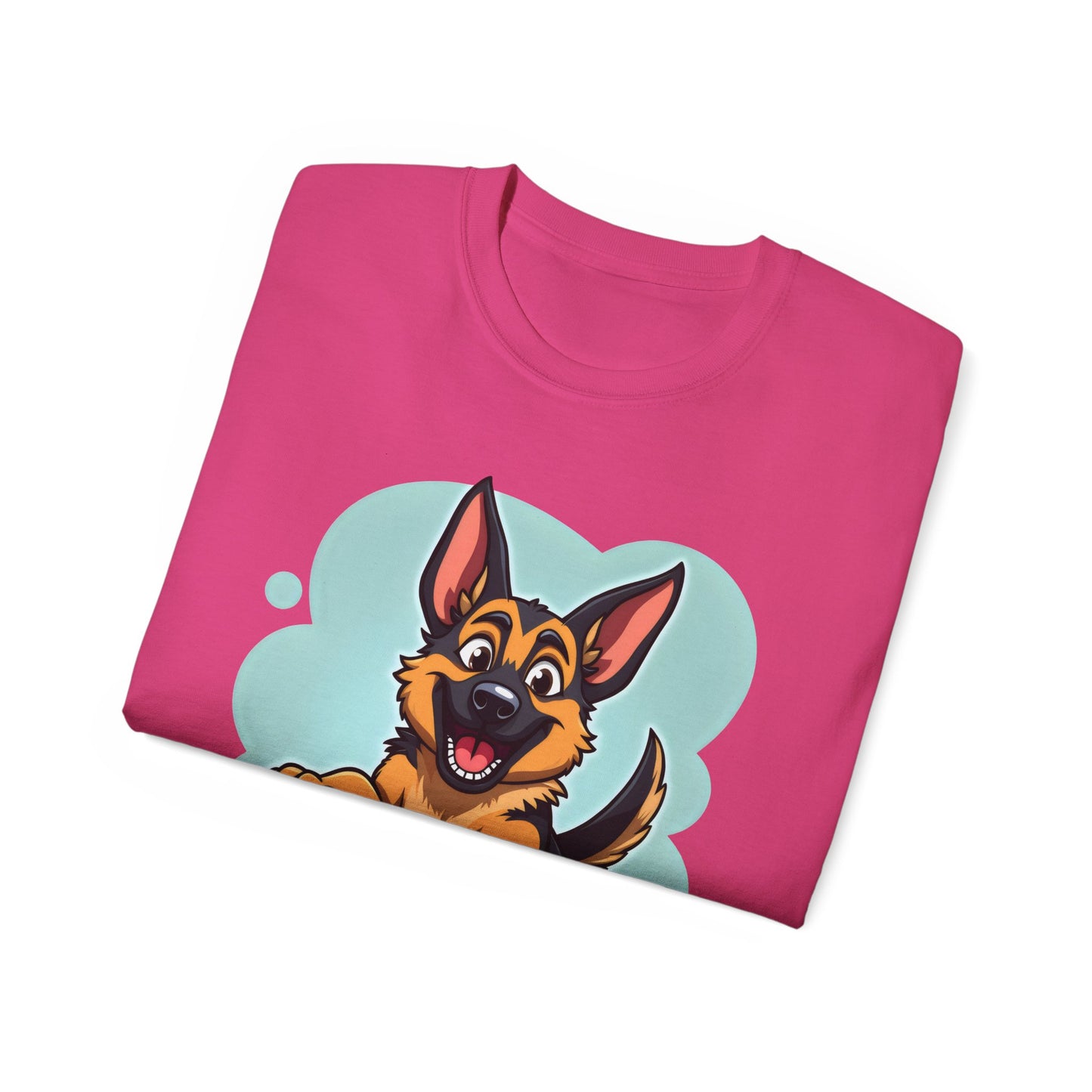 Cute Dog Cartoon German Shepherd Organic T-Shirt