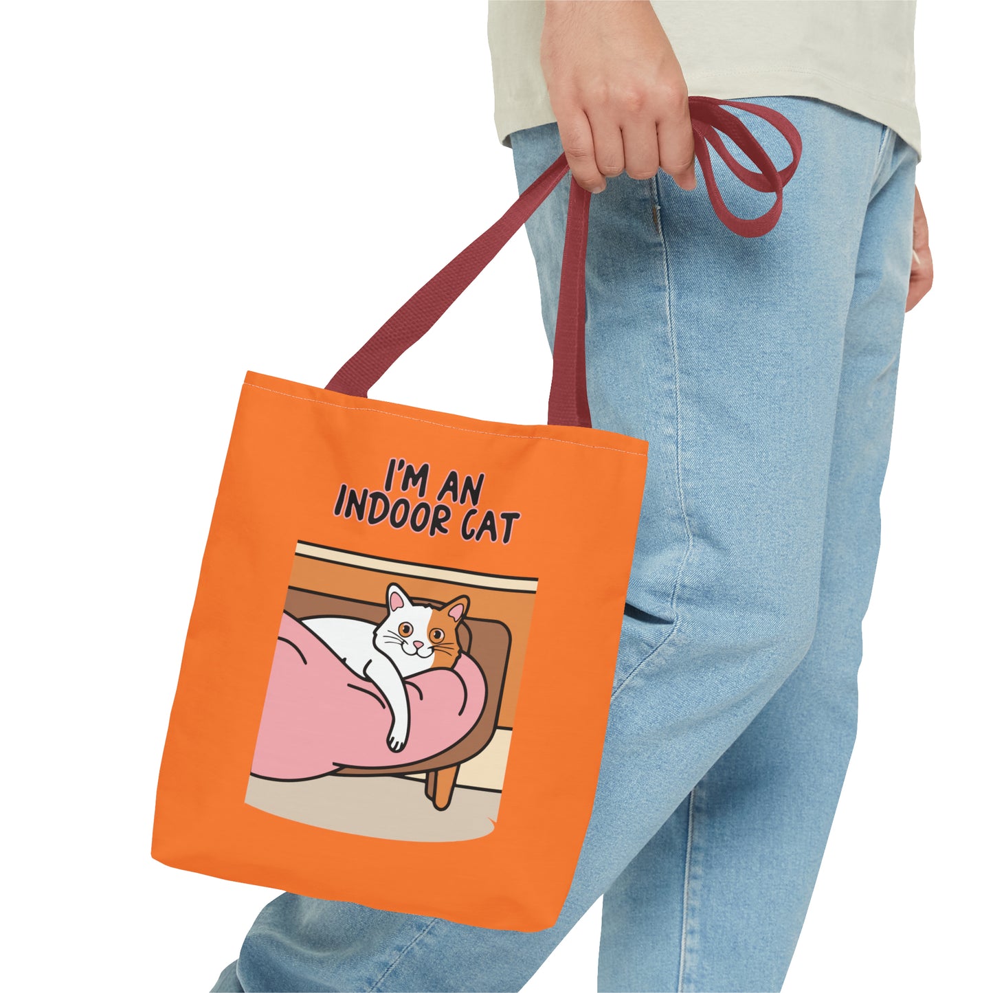 Cute Funny I'm an Indoor Cat Cartoon Meme Tote Bag