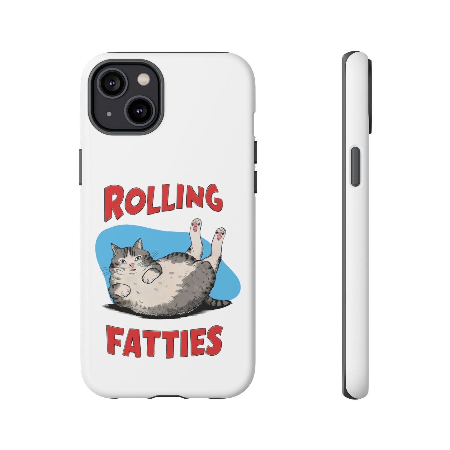 Cute Funny Cat Cartoon Rolling Fatties Meme iPhone Tough Cases