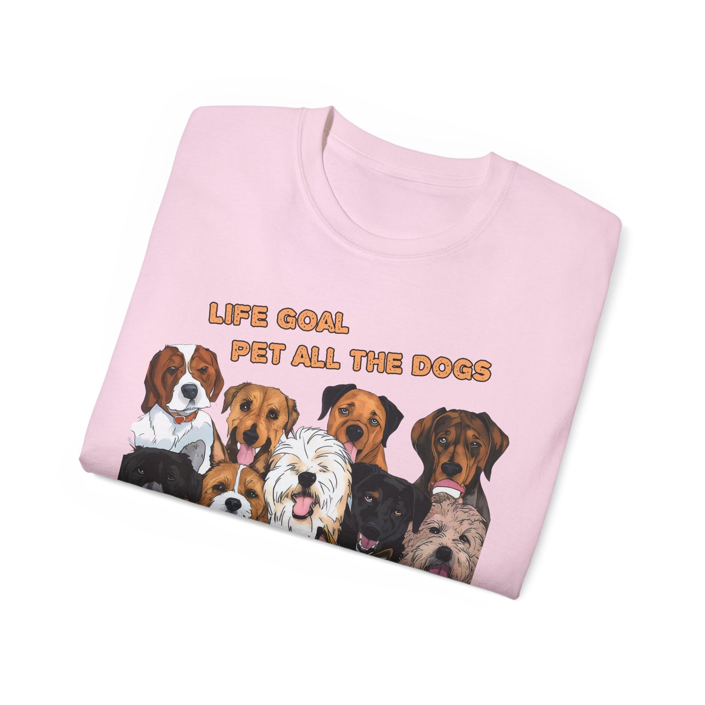 Cute Dog Cartoon Life Goal Pet All the Dogs Unisex Organic T-Shirt