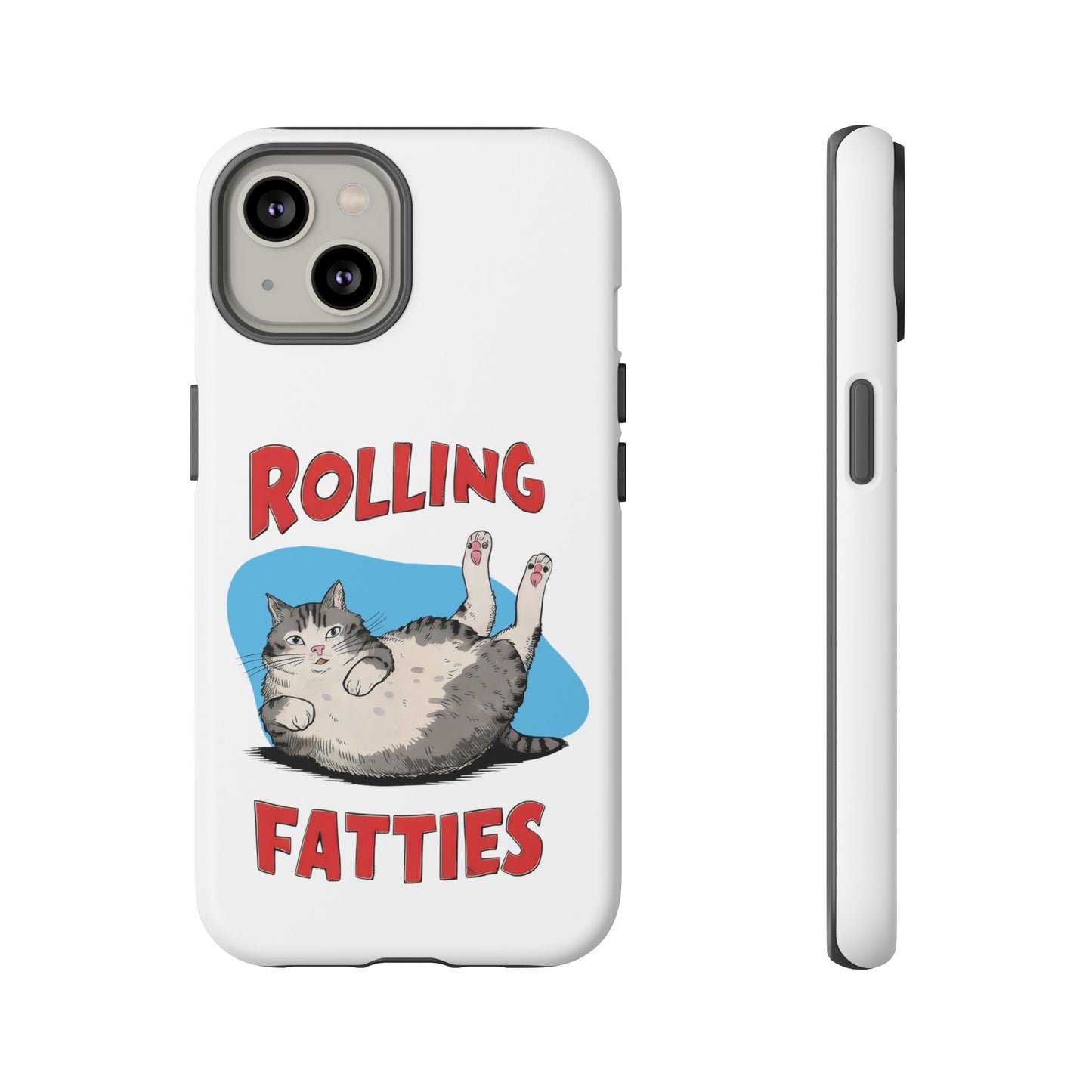 Cute Funny Cat Cartoon Rolling Fatties Meme iPhone Tough Cases