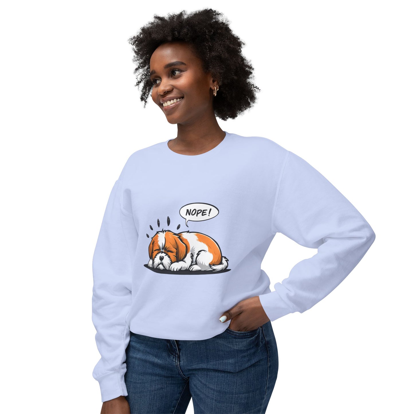 Cute Dog Cartoon Nope Meme Sweatshirt