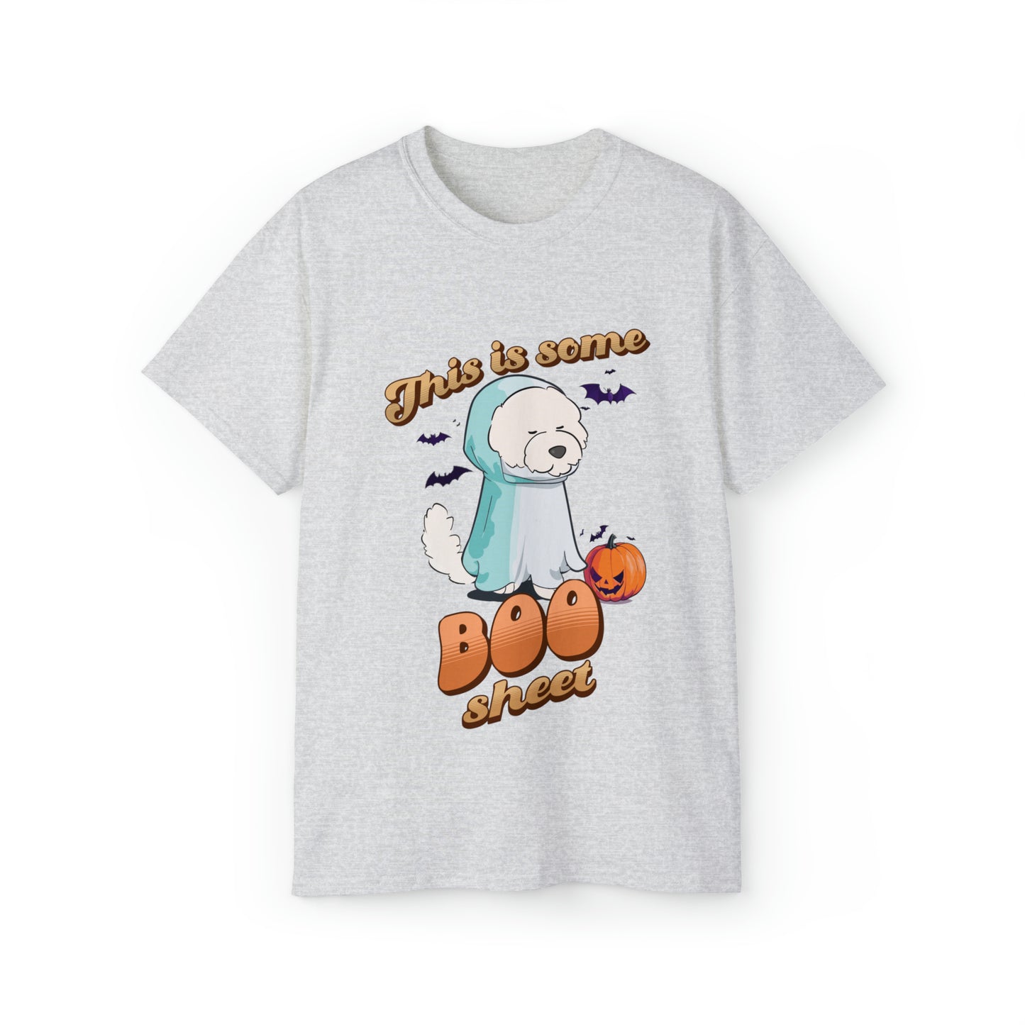 Cheeky Bichon Cute Funny This is Some Boo Sheet Unisex Organic T-Shirt