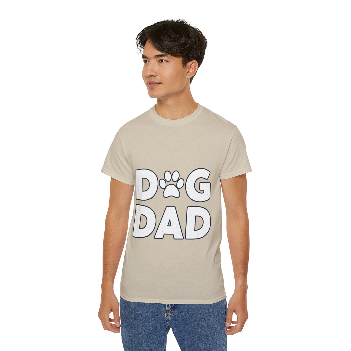 Cute Dog Dad Paw Print Unisex Organic T-Shirt