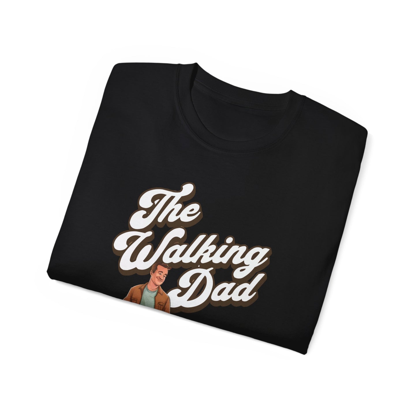 Cute Funny Dog Cartoon the Walking Dad Meme Unisex Organic T-Shirt