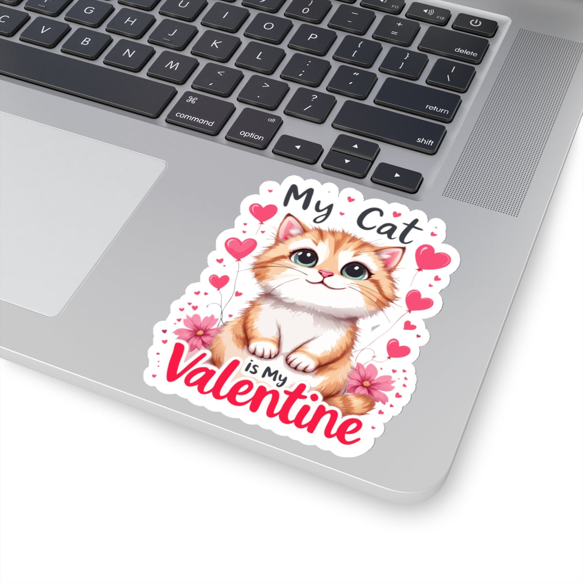 Cute Cartoon My Cat is My Valentine Sticker