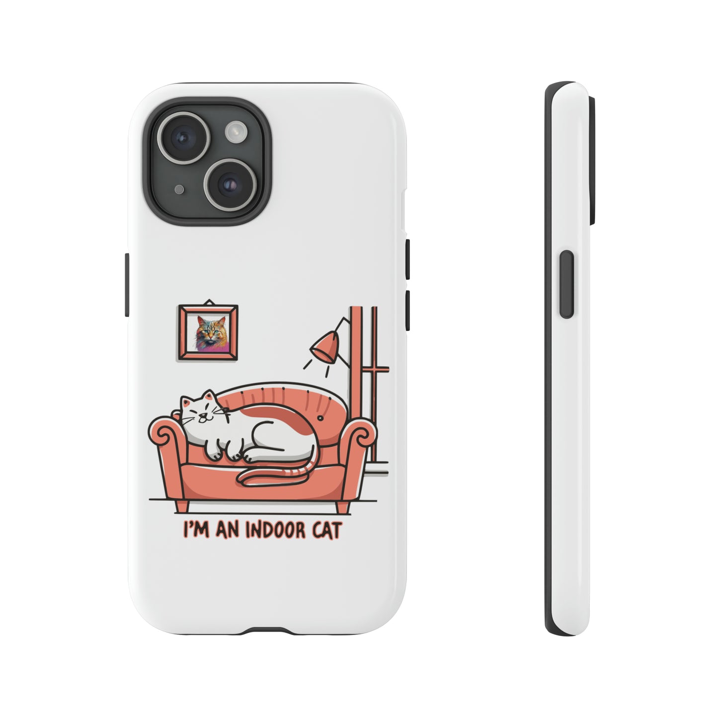 Cute Funny I'm an Indoor Cat Meme Cartoon iPhone Tough Cases