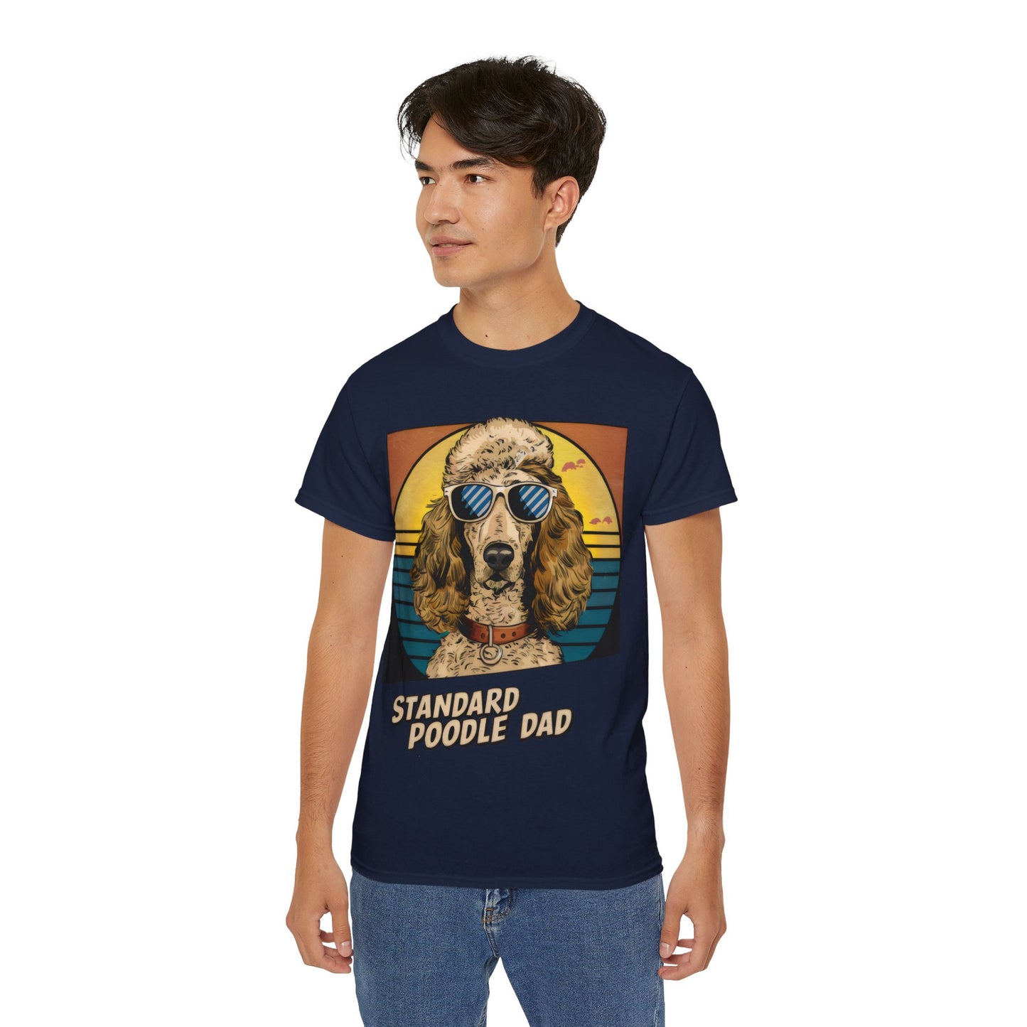 Cute Cartoon Standard Poodle Dad Organic T-Shirt