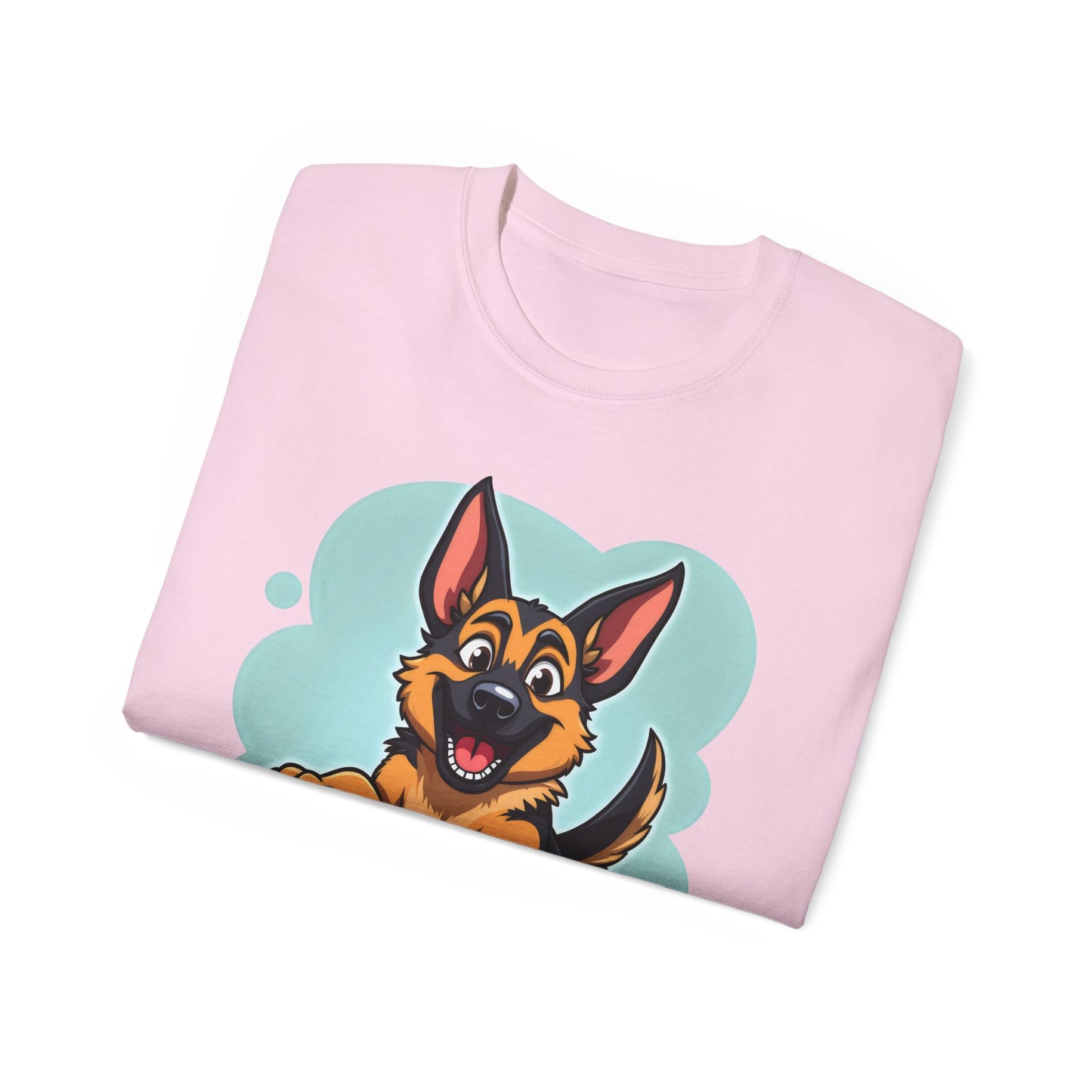 Cute Dog Cartoon German Shepherd Organic T-Shirt